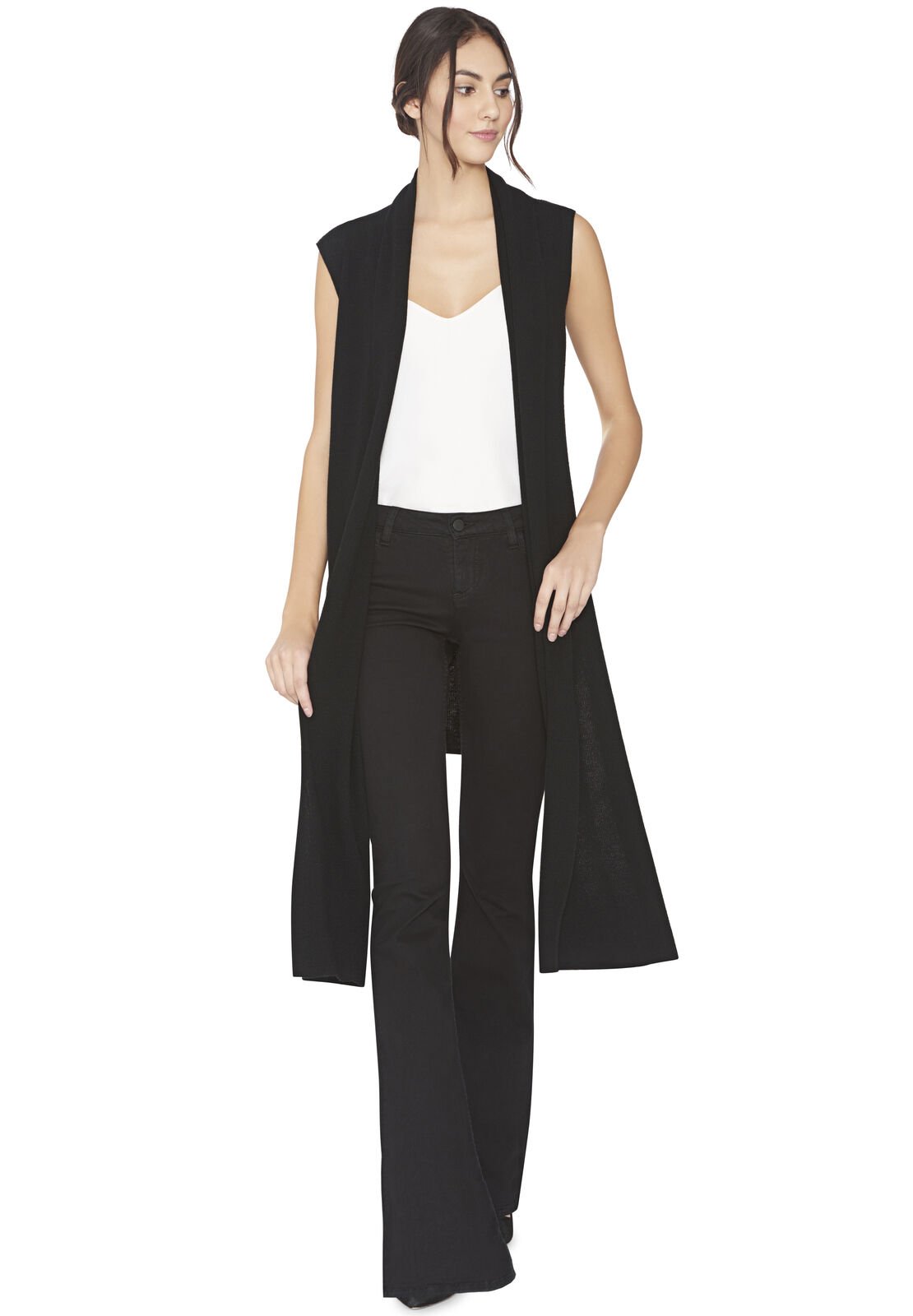 RANDI LONG OPEN FRNT RIB VEST