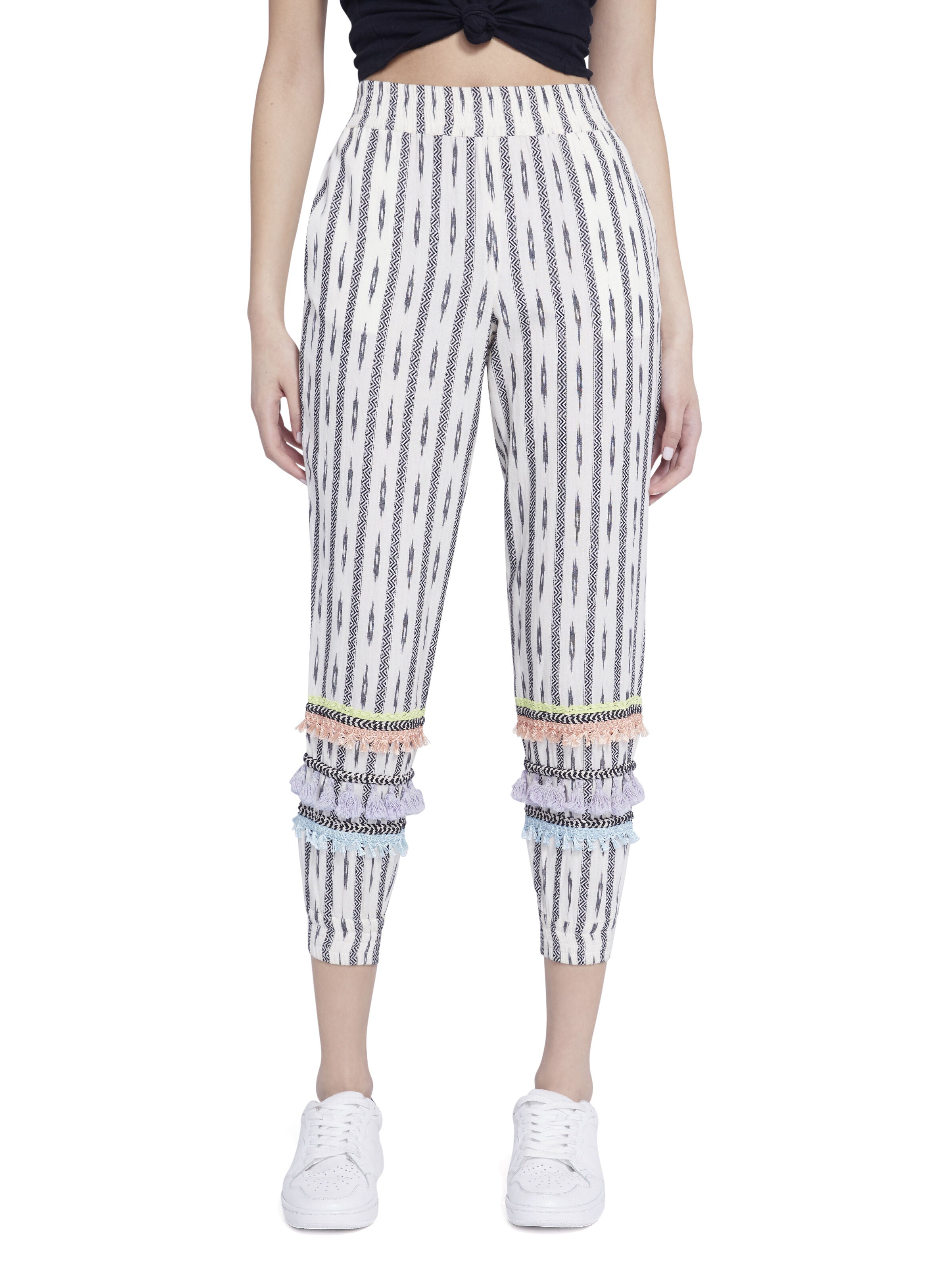 PETE SMOCKED SLIM PULL UP PANT