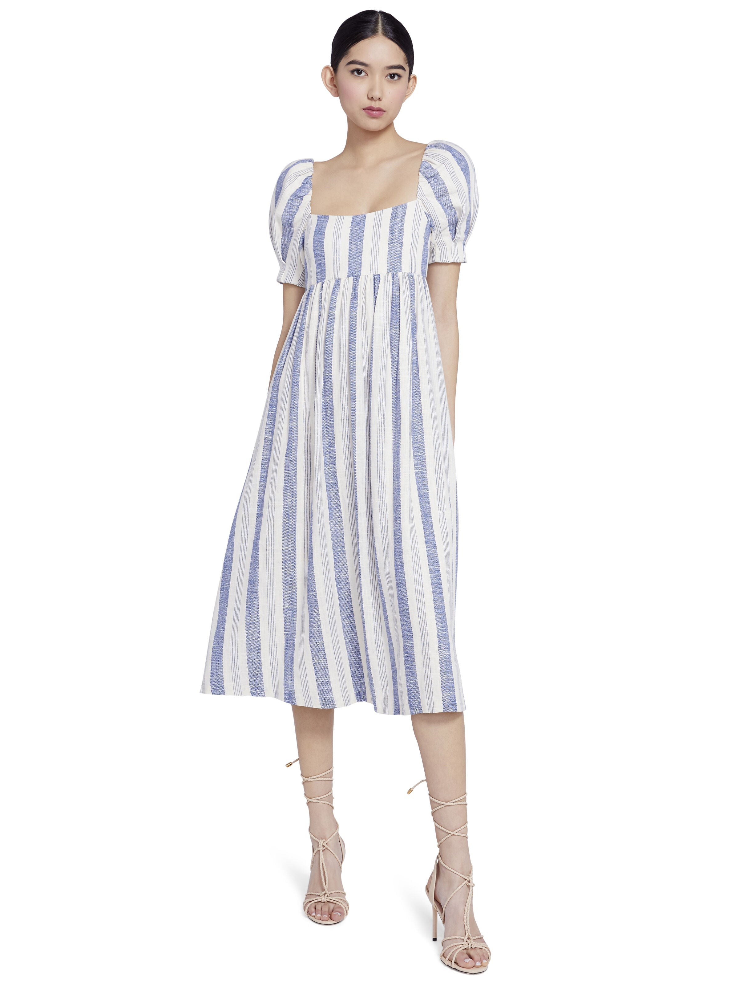 BAUERY PUFF SLEEVE MIDI DRESS