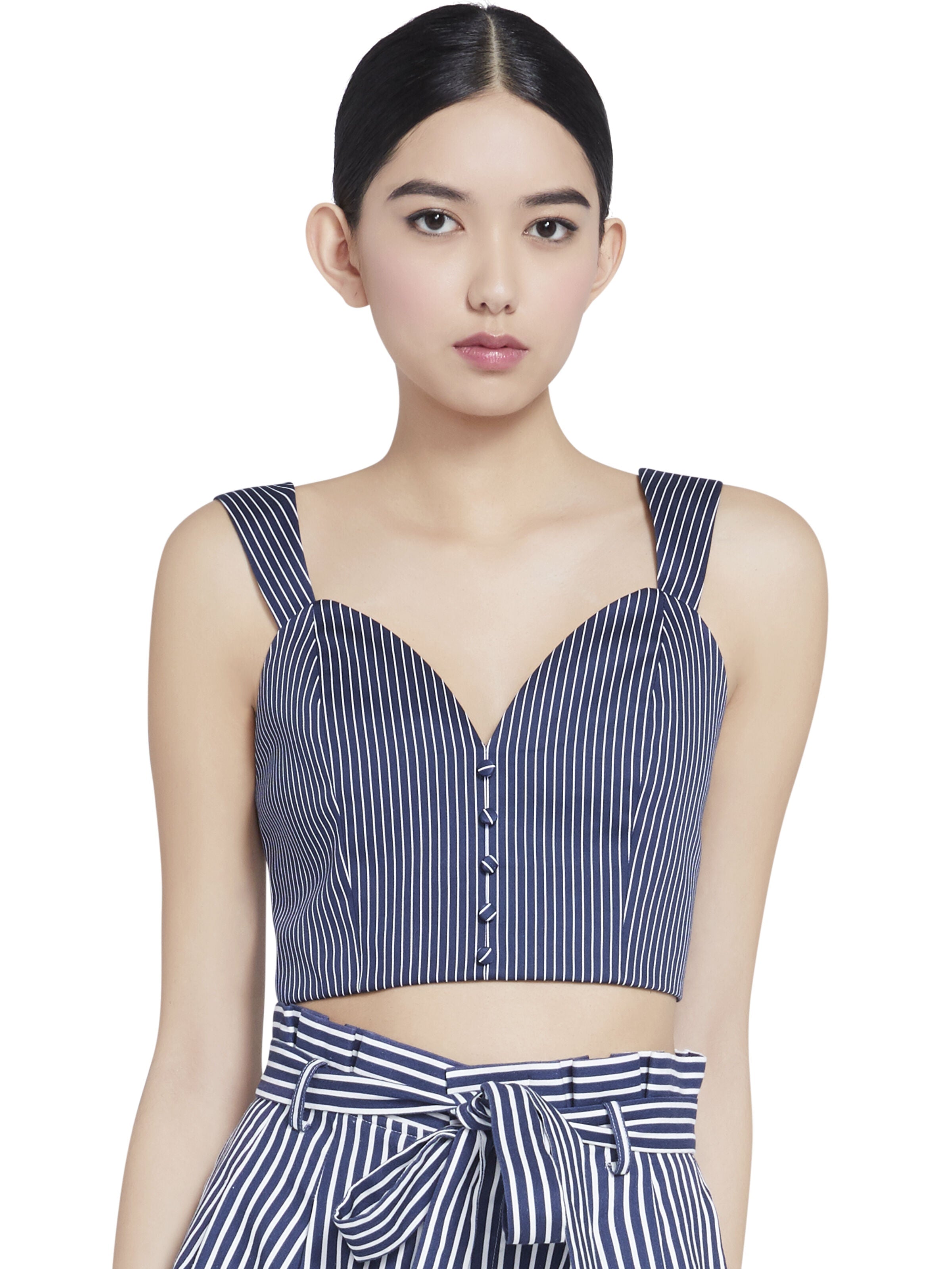 REGENIA STRIPED CROP TOP