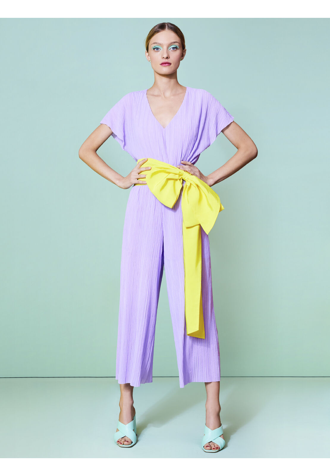 MITSUE V-NECK GAUCHO JUMPSUIT