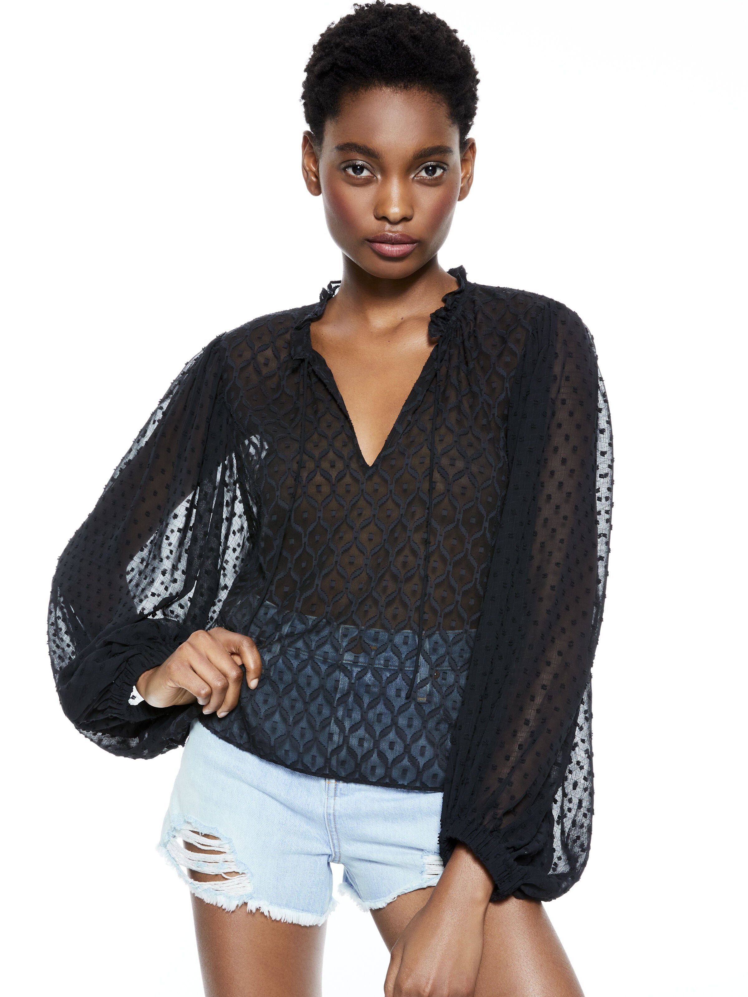 JULIUS BLOUSON SLEEVE TUNIC TOP