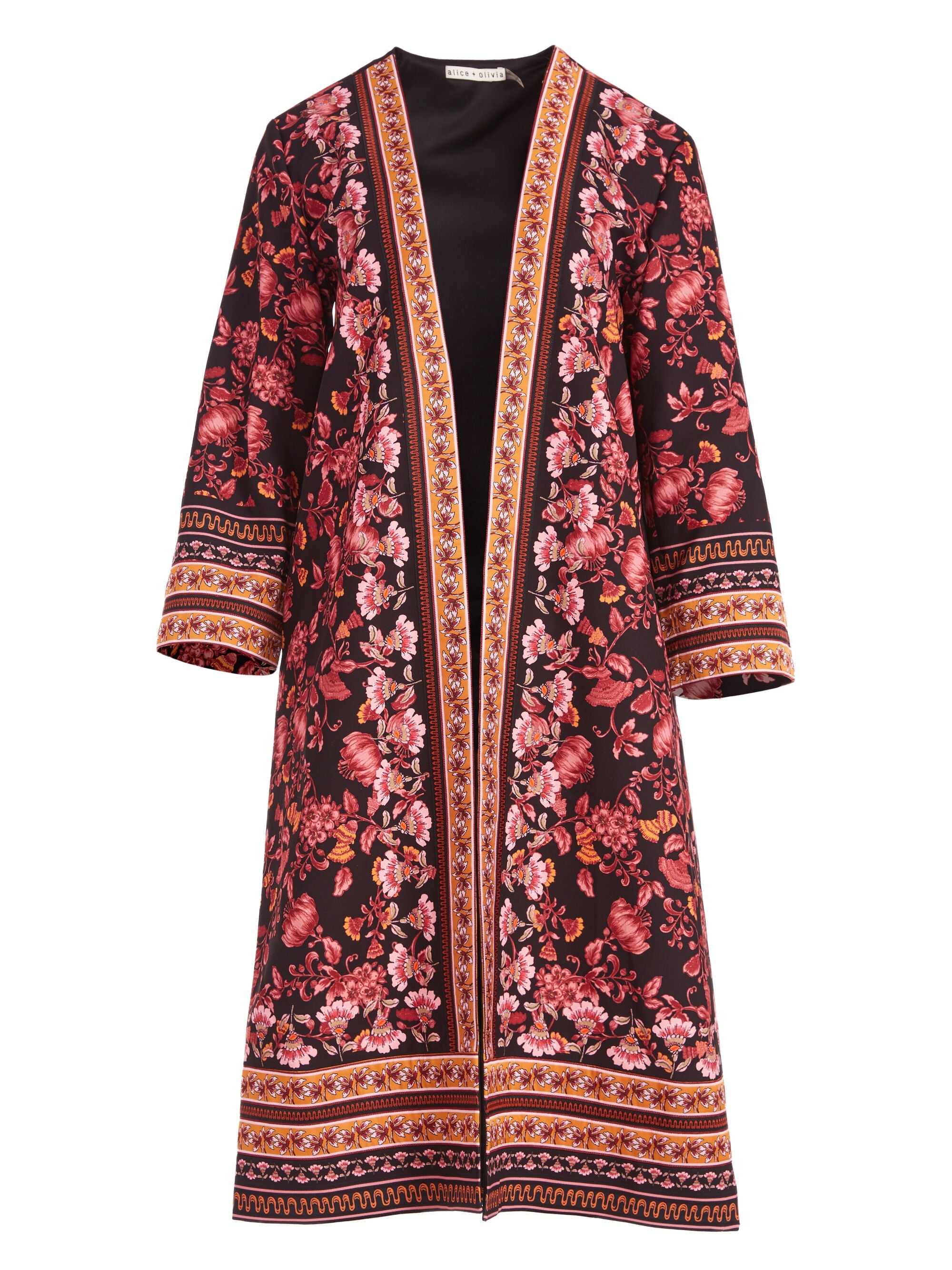 NERO COLLARLESS KIMONO