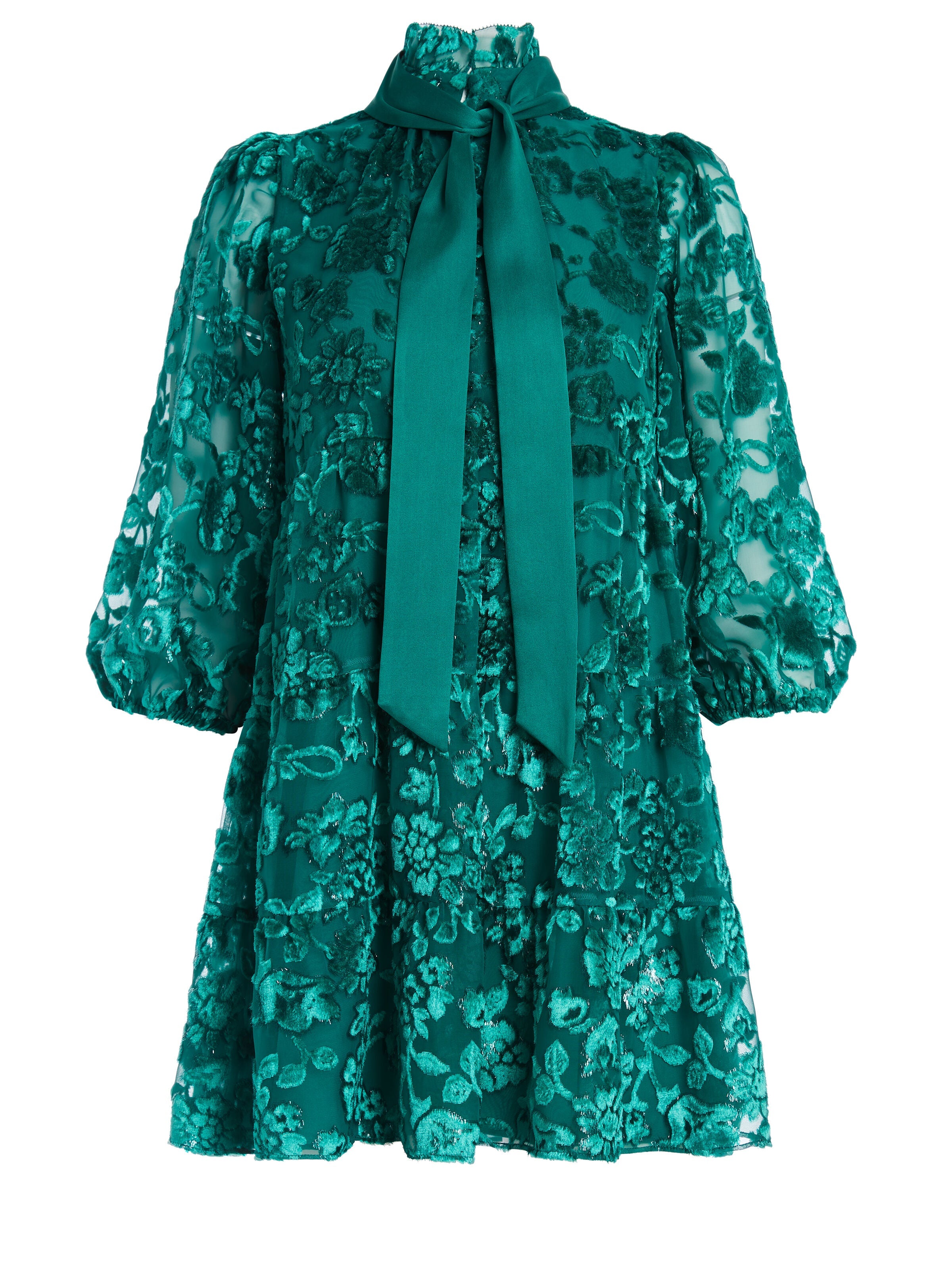 OCTAVIA TIE NECK MINI DRESS