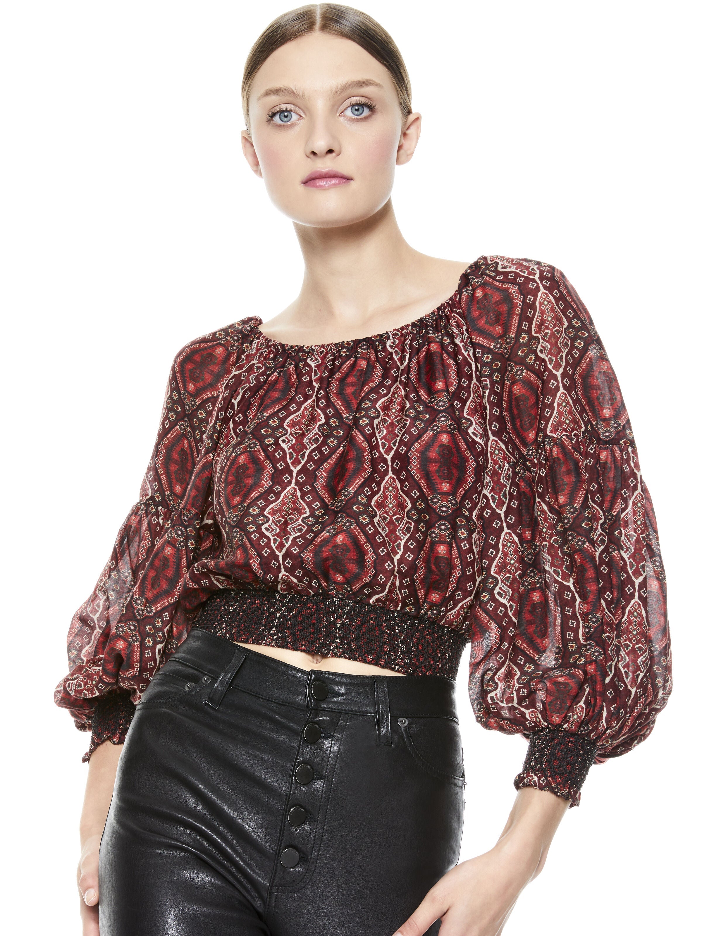 AZALEA PAISLEY PEASANT TOP