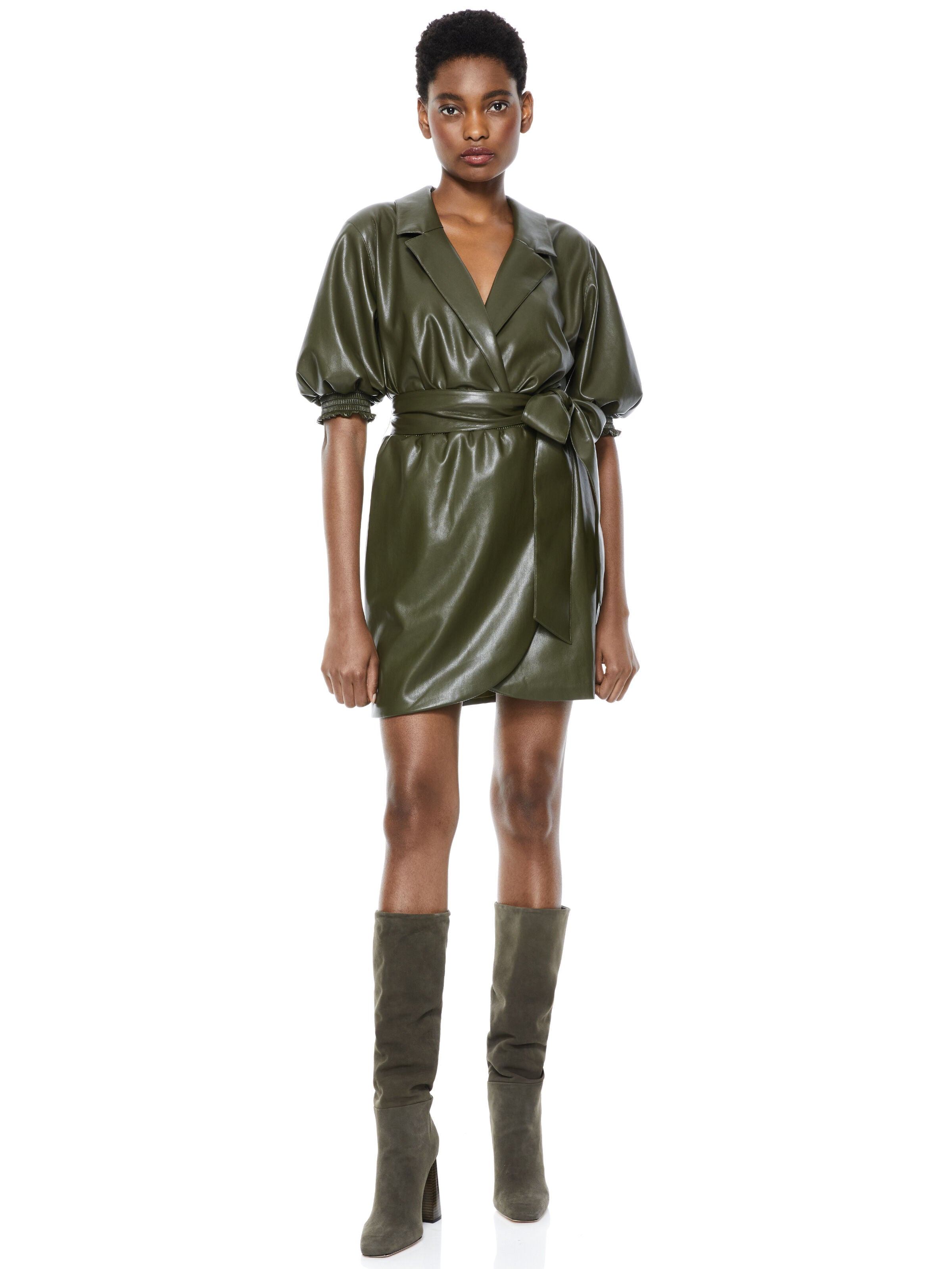 MAUREEN VEGAN LEATHER MINI DRESS
