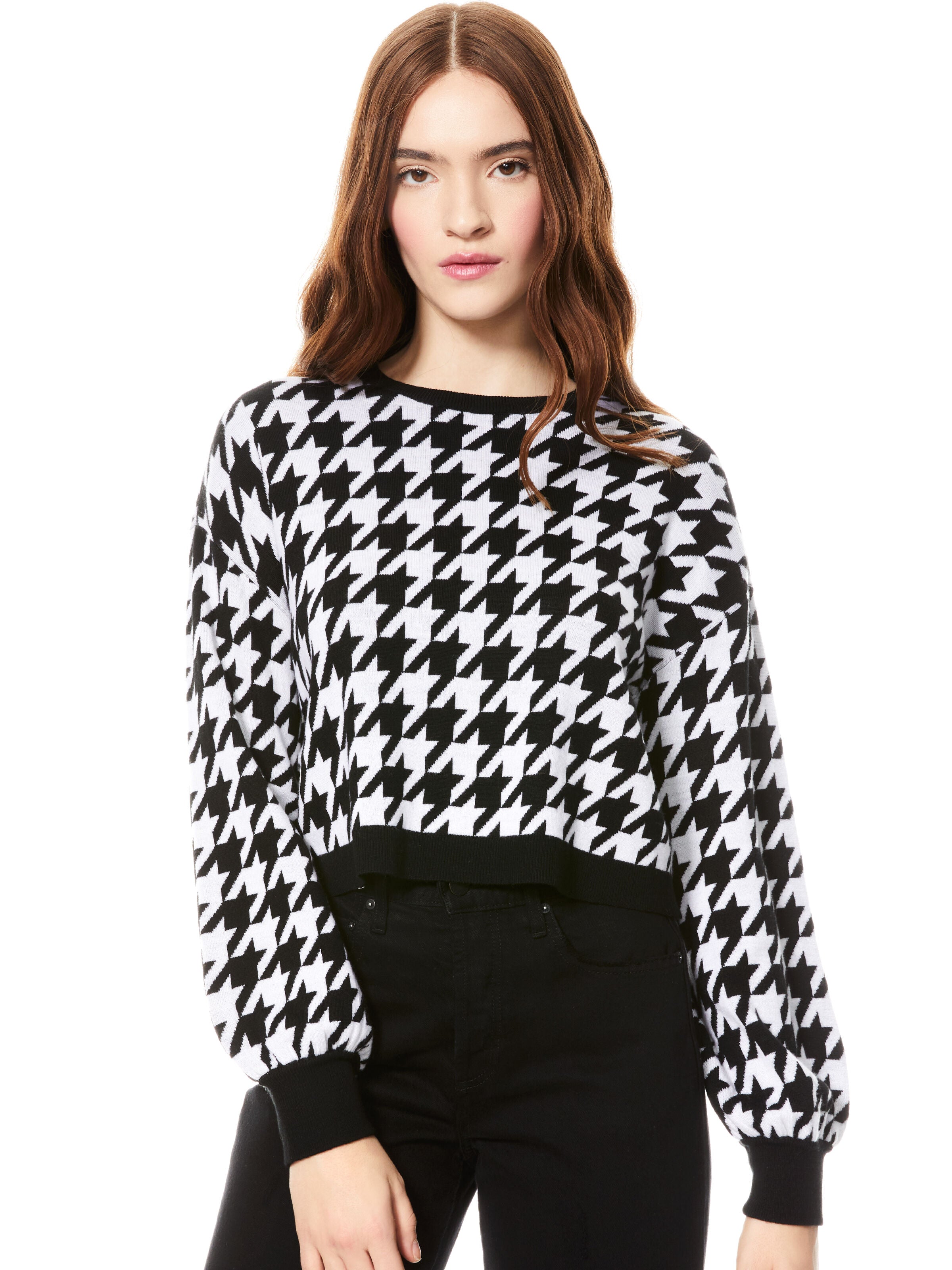 ANSLEY HOUNDSTOOTH PULLOVER