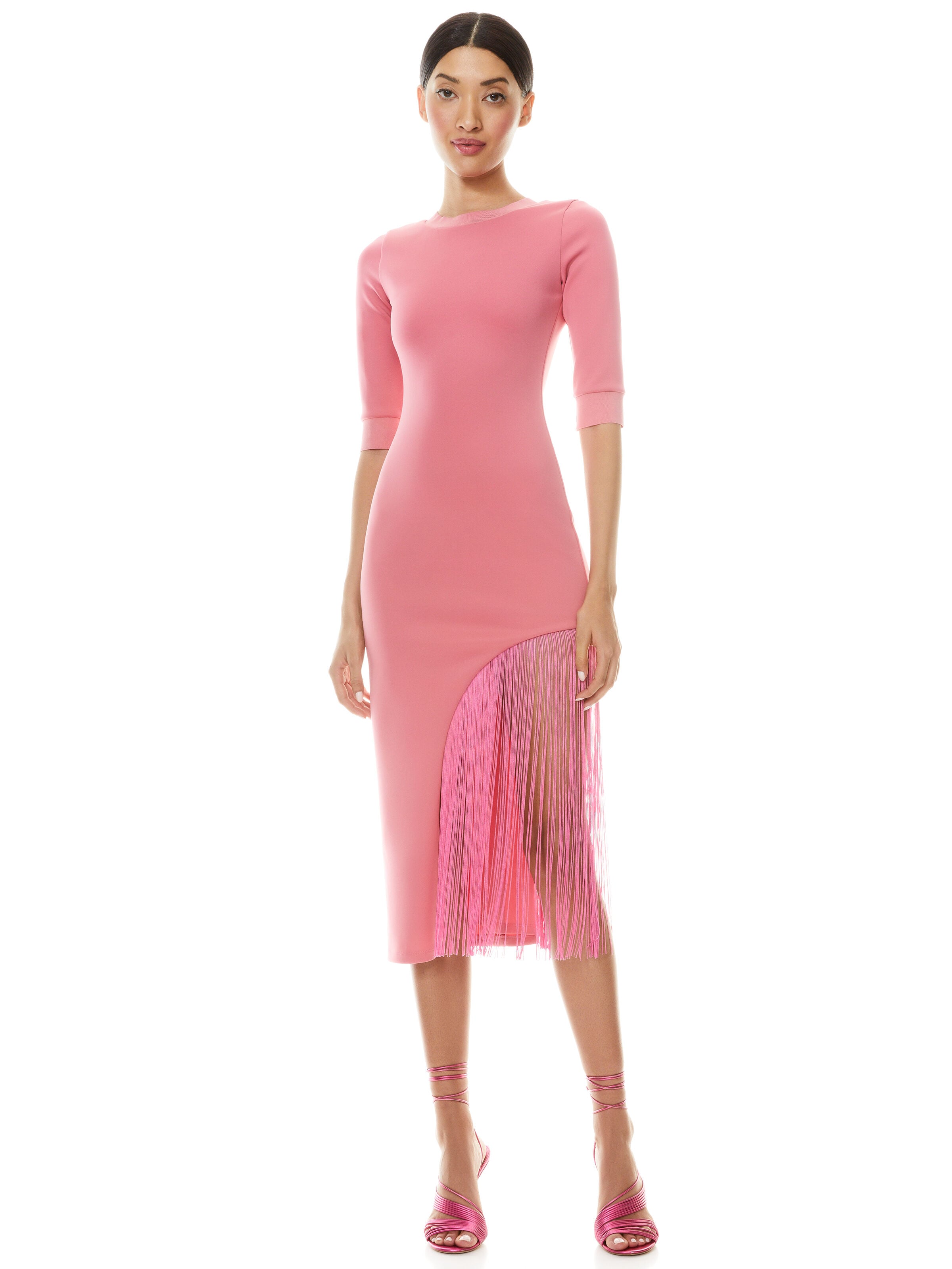 KEANNA ASYMMETRICAL FRINGE DRESS