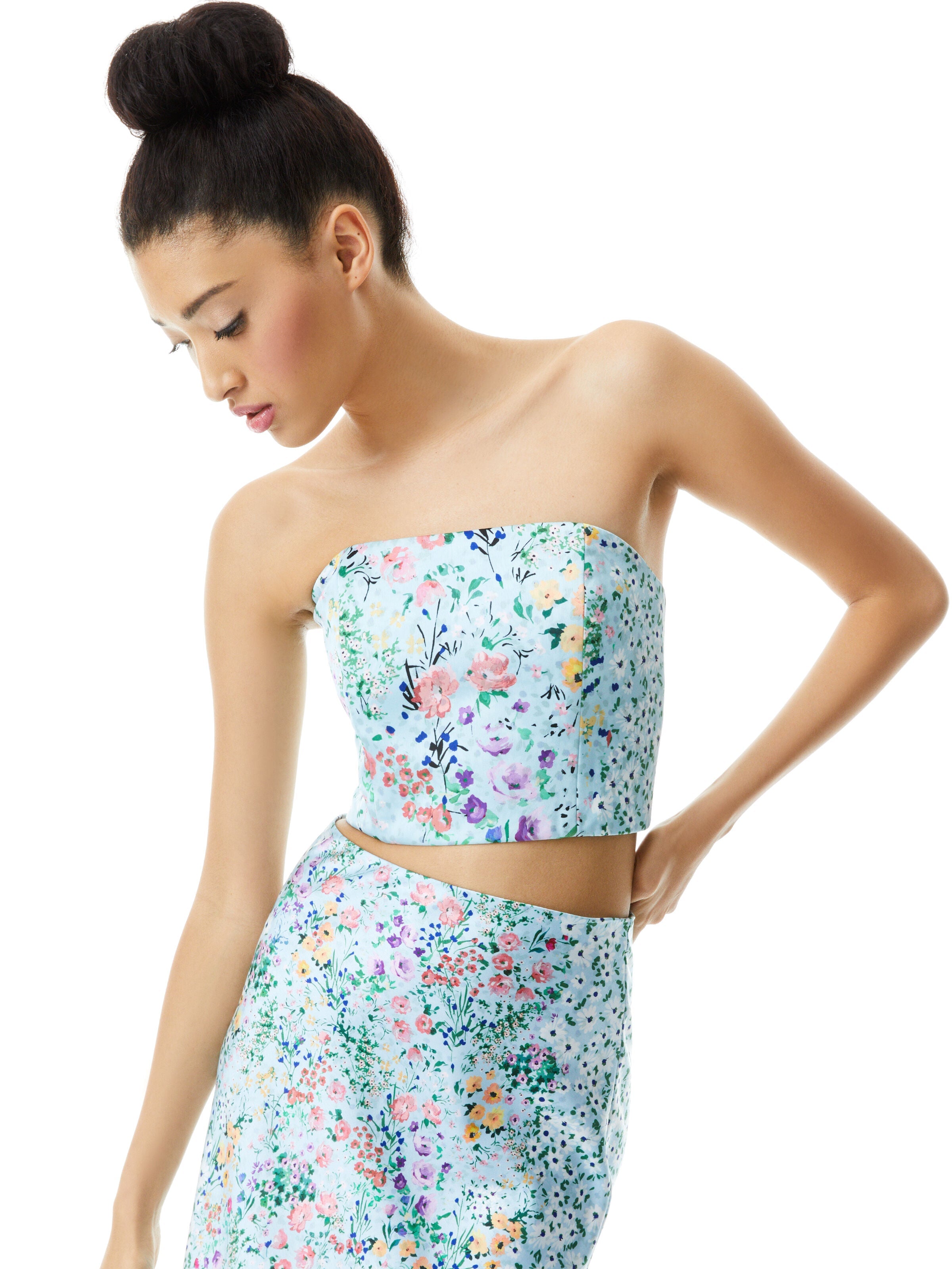 CERESI FLORAL PRINT BANDEAU TOP