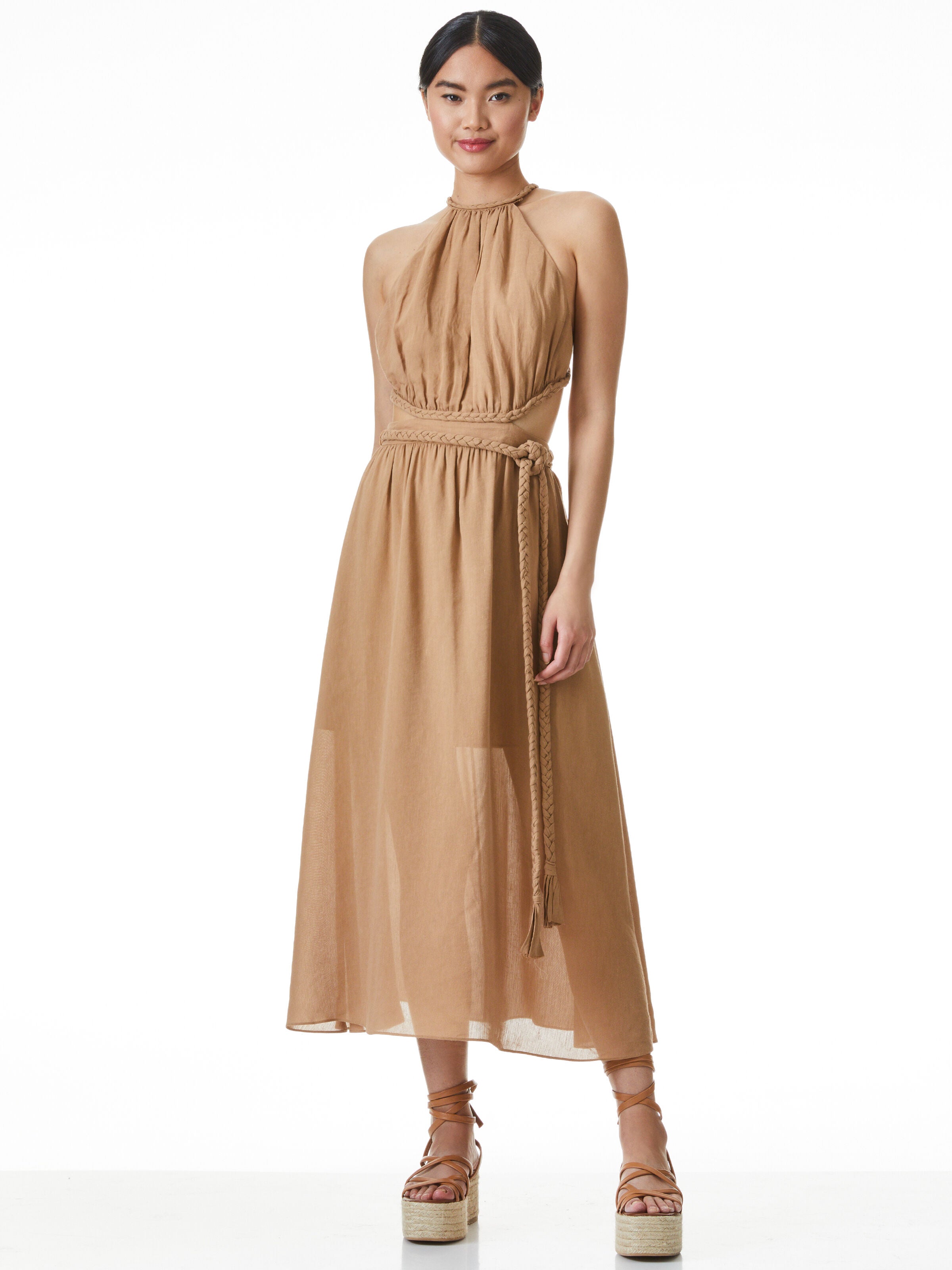 FAITH BRAIDED CUT OUT MIDI DRESS