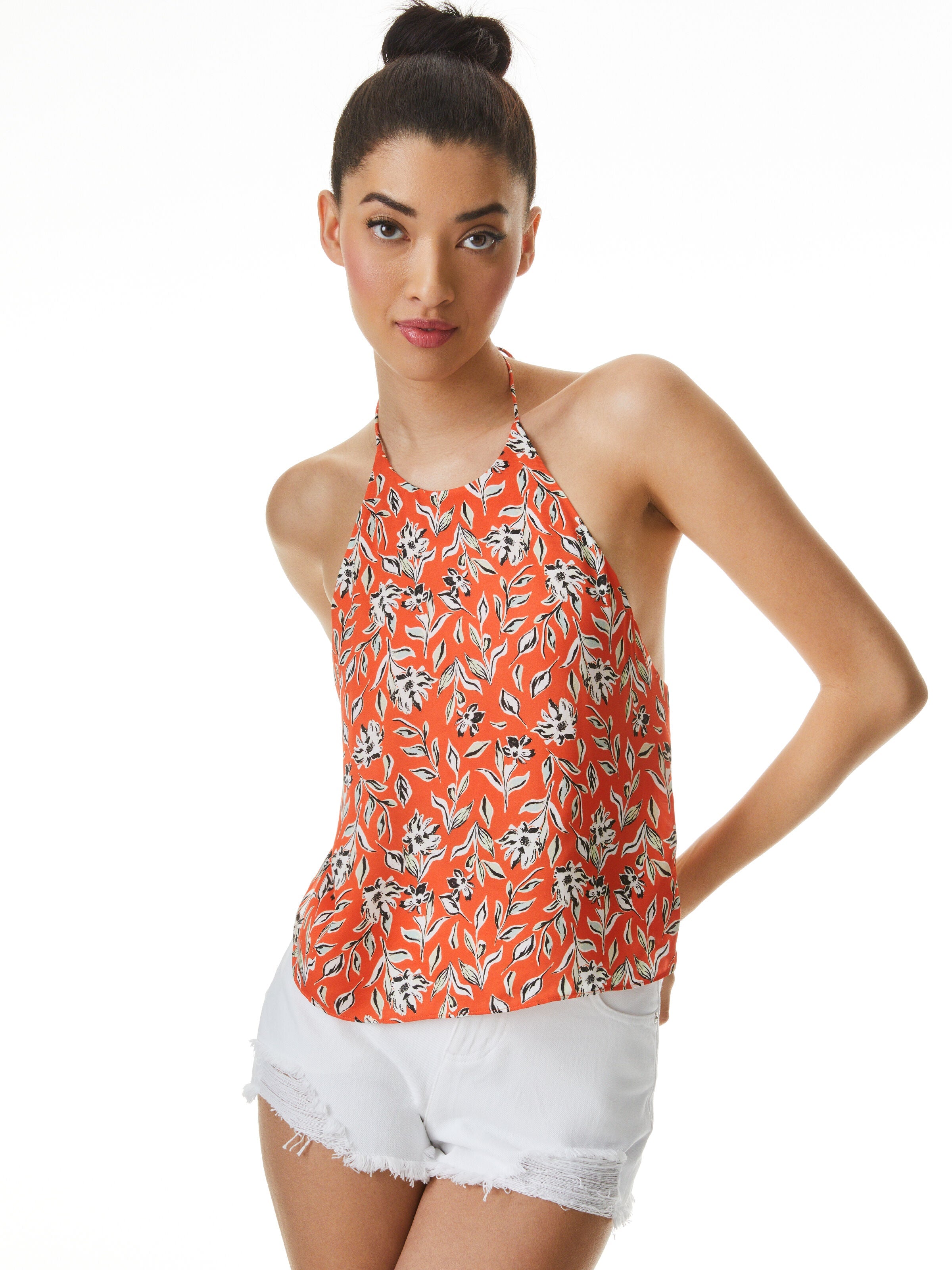 FRENCHIE PRINTED HALTER TOP