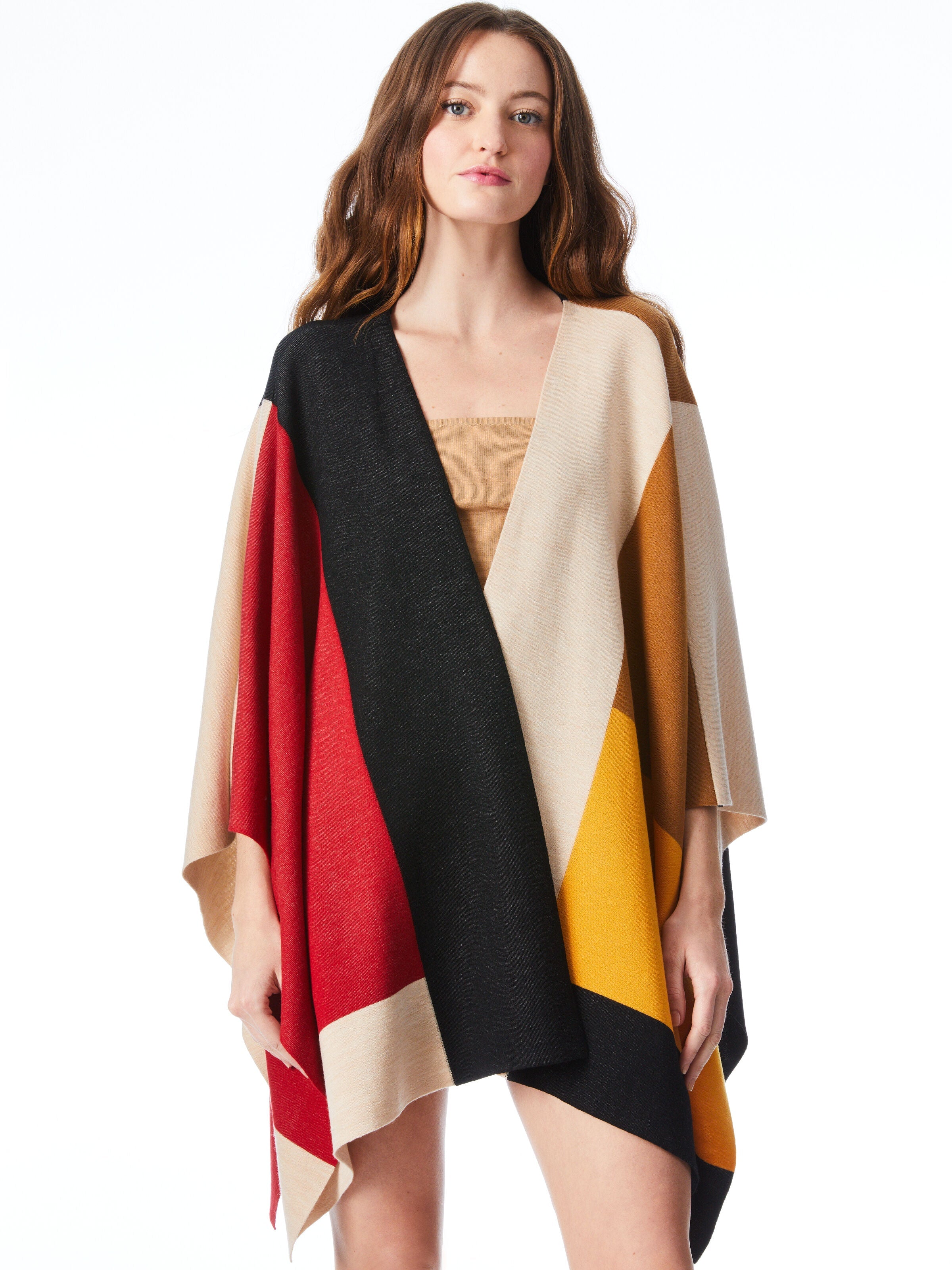 KAMALA COLORBLOCK PONCHO
