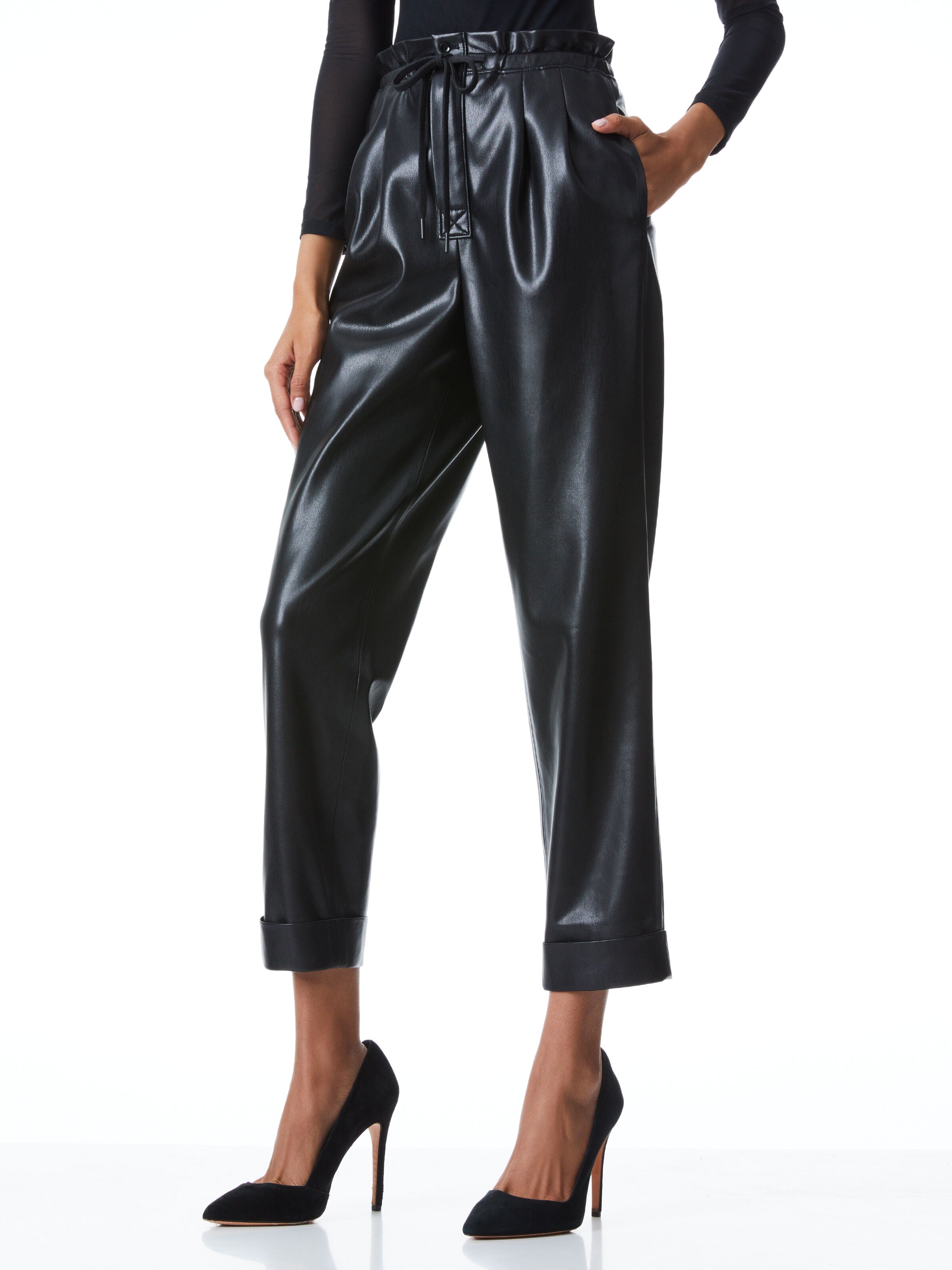 LILIANA VEGAN LEATHER PAPER BAG PANT