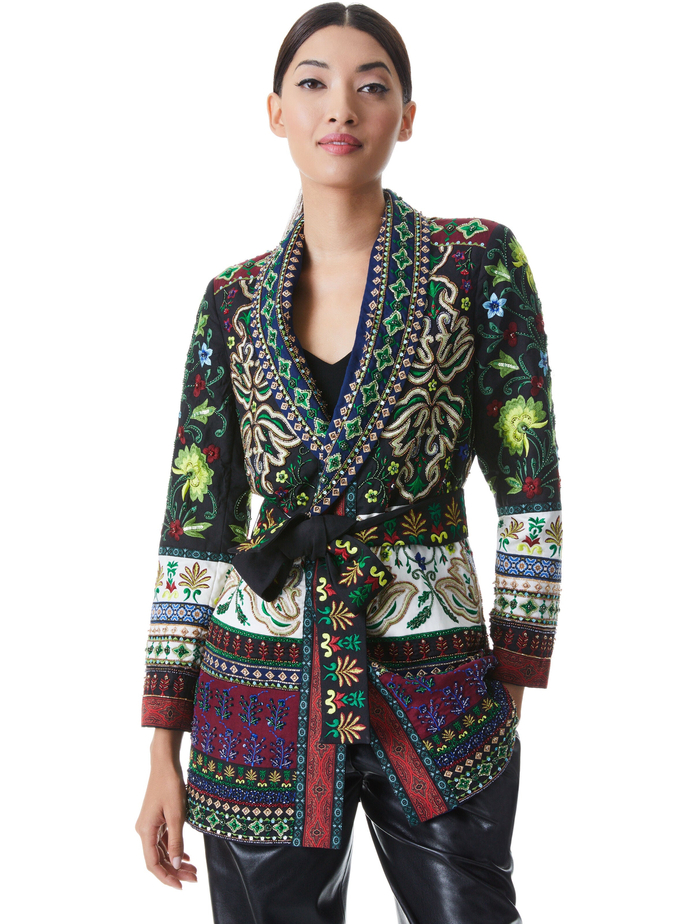 WHEATON EMBROIDERED SHAWL COLLAR BLAZER