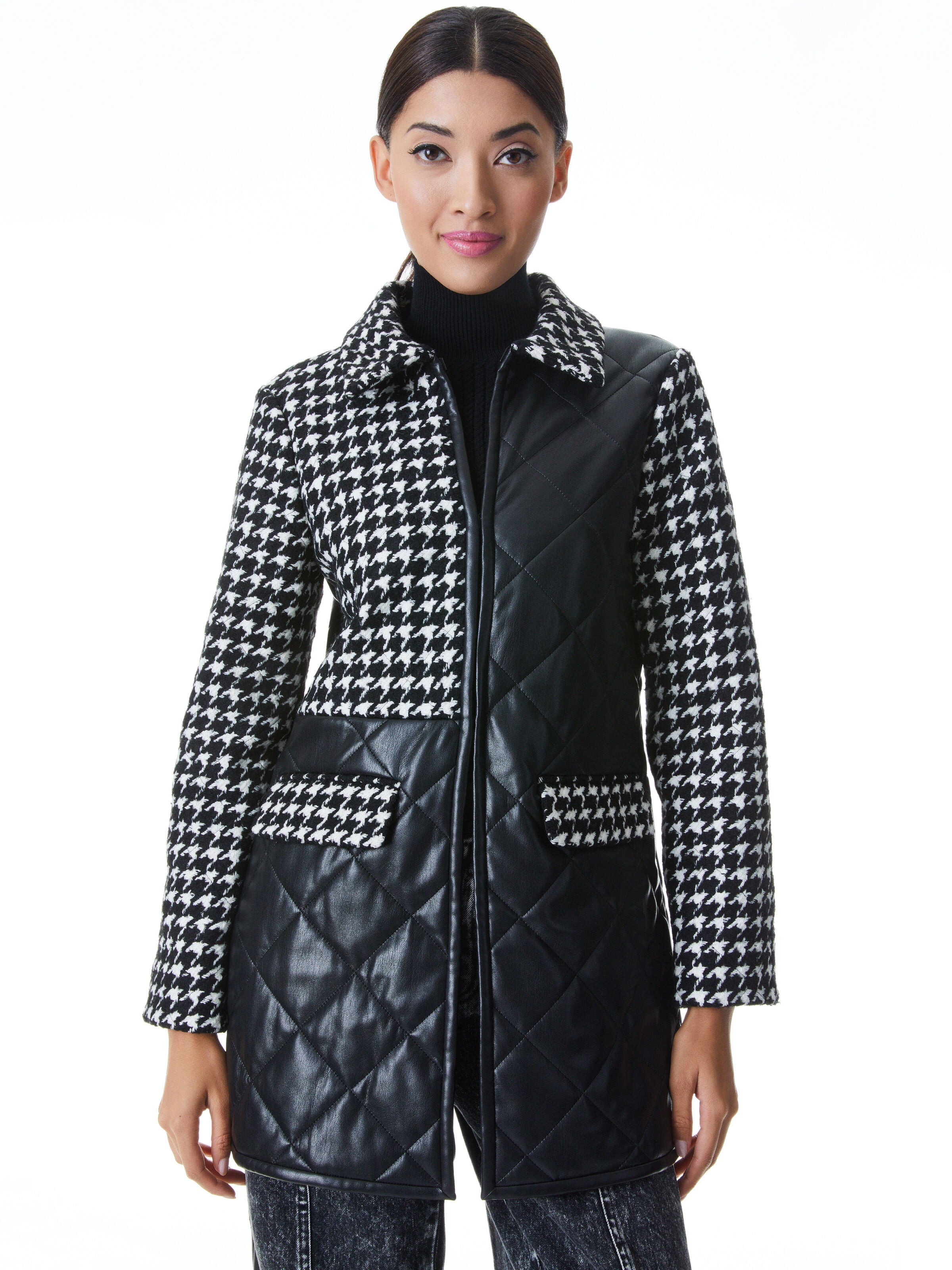 SUSAN QUILTED VEGAN LEATHER COAT