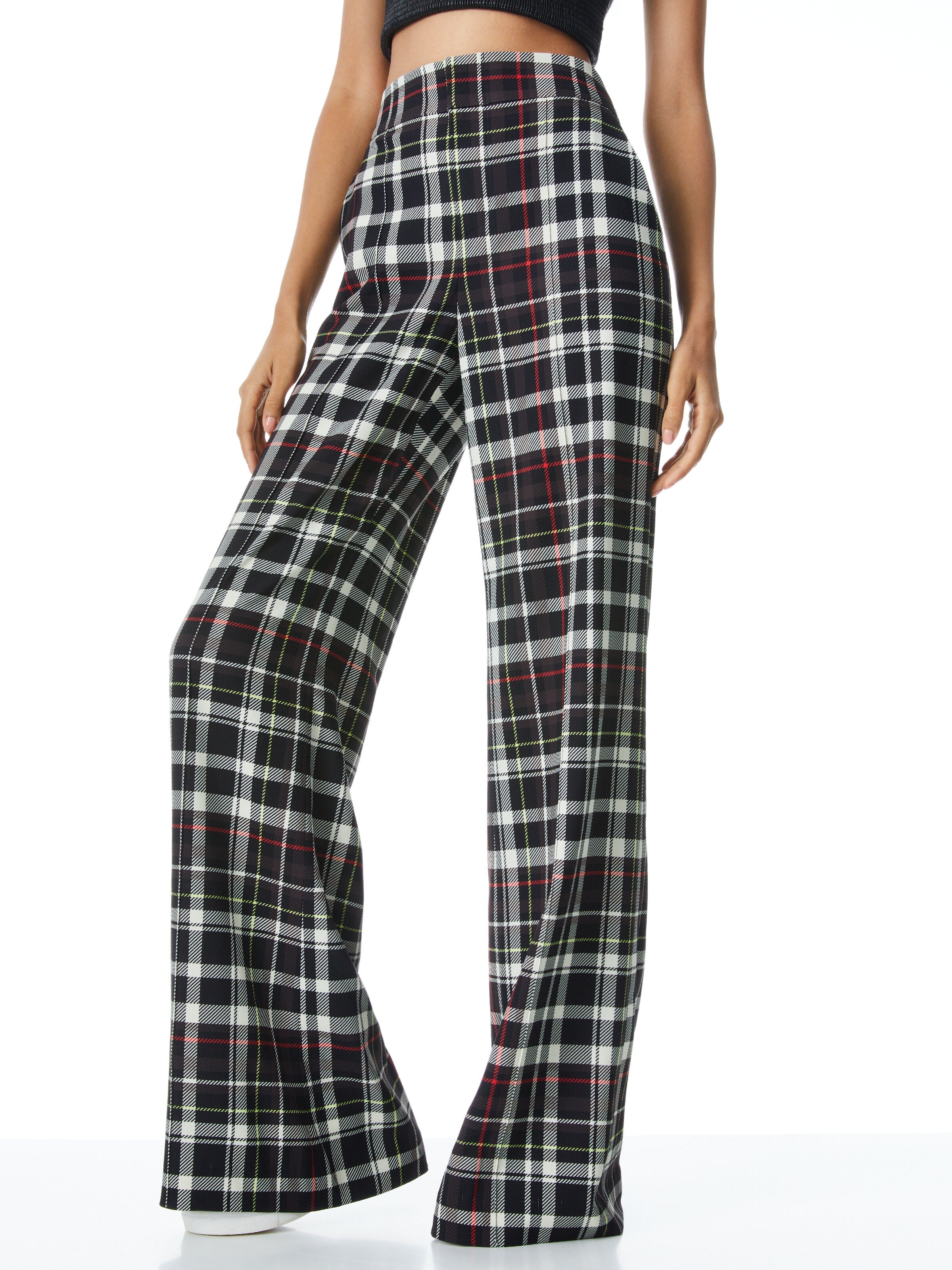 DYLAN PLAID WIDE LEG PANT
