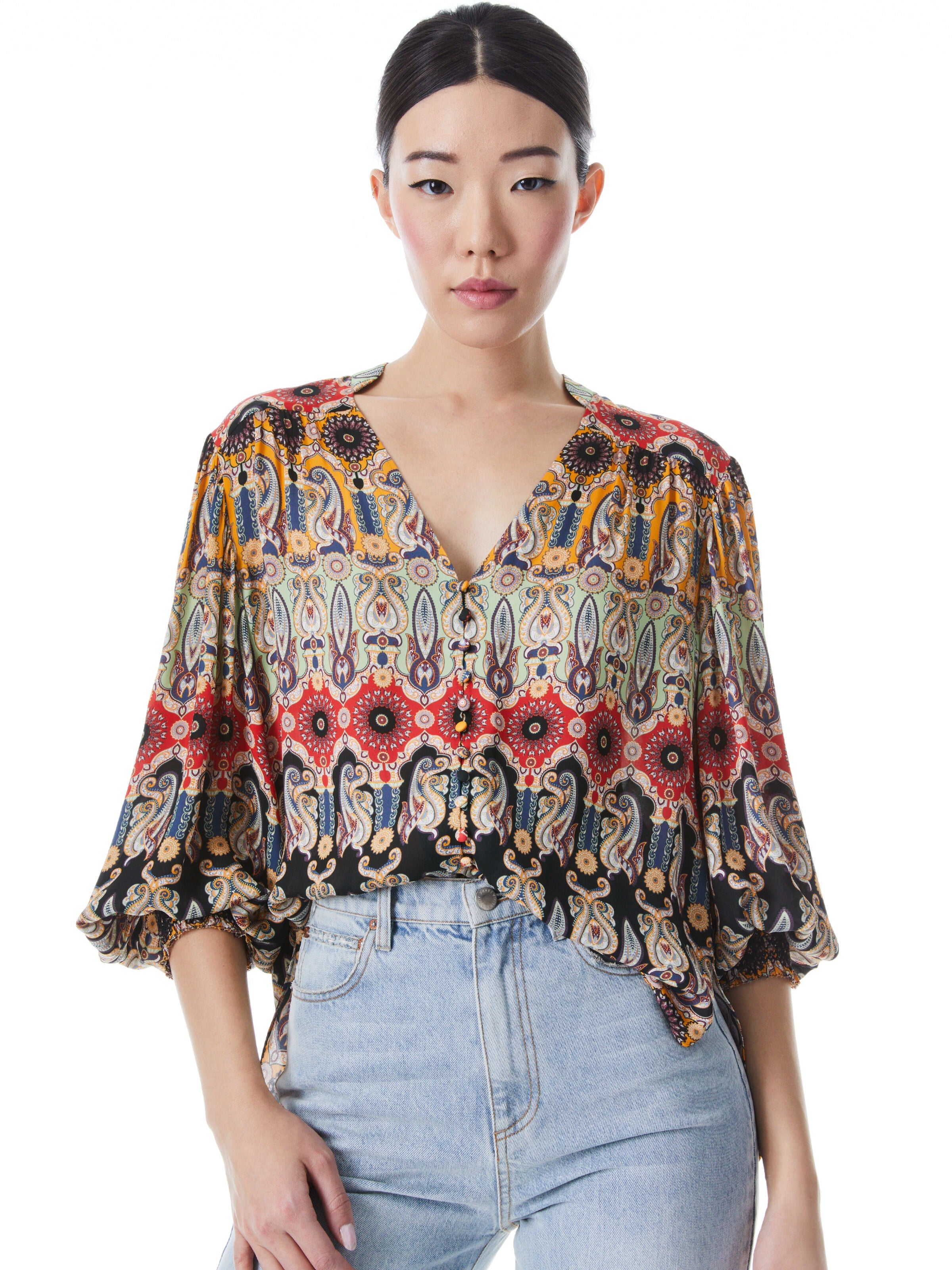 SERENA MANDARIN COLLAR BLOUSE