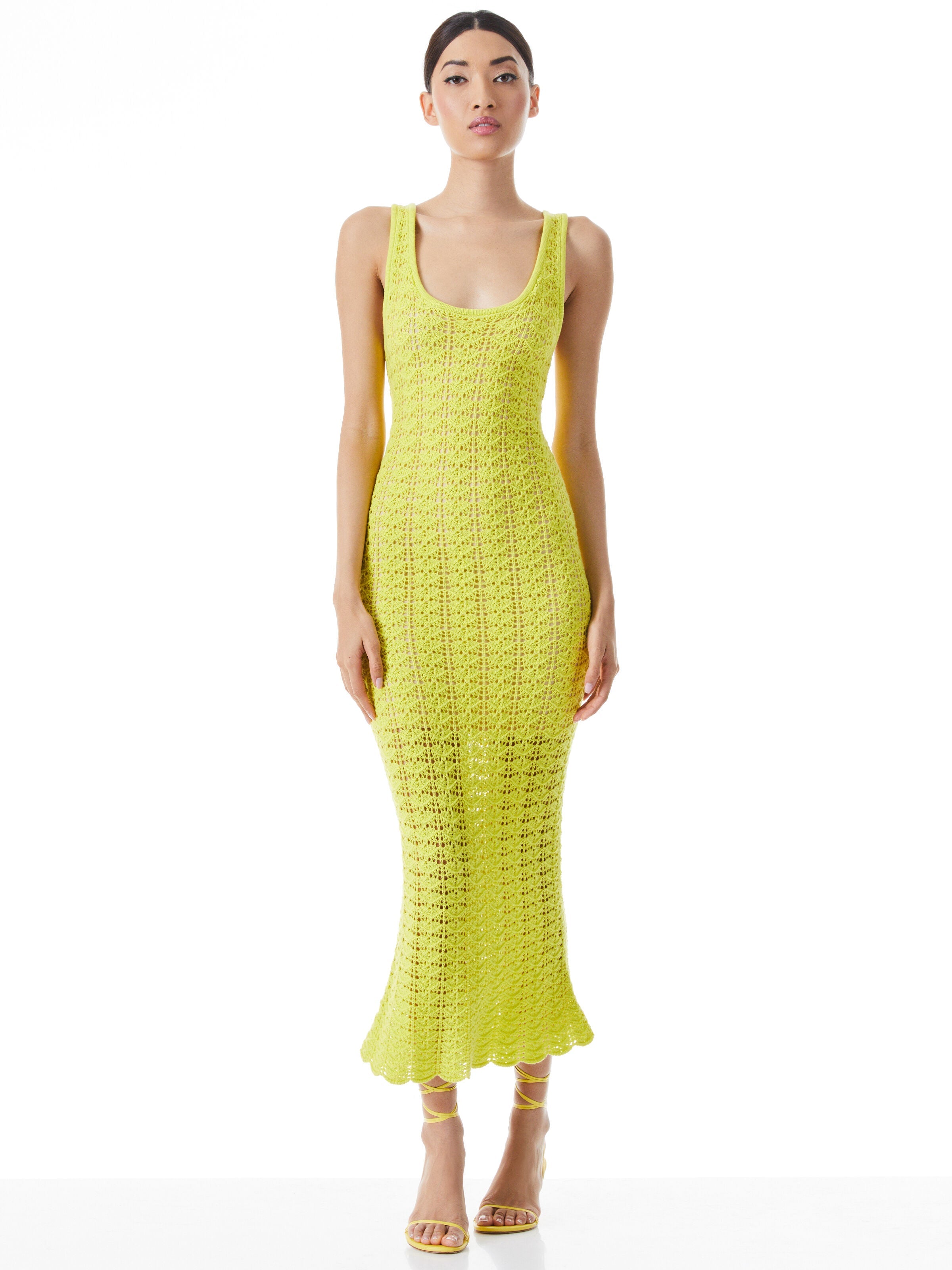 VERONIQUE POINTELLE SCOOP NECK DRESS