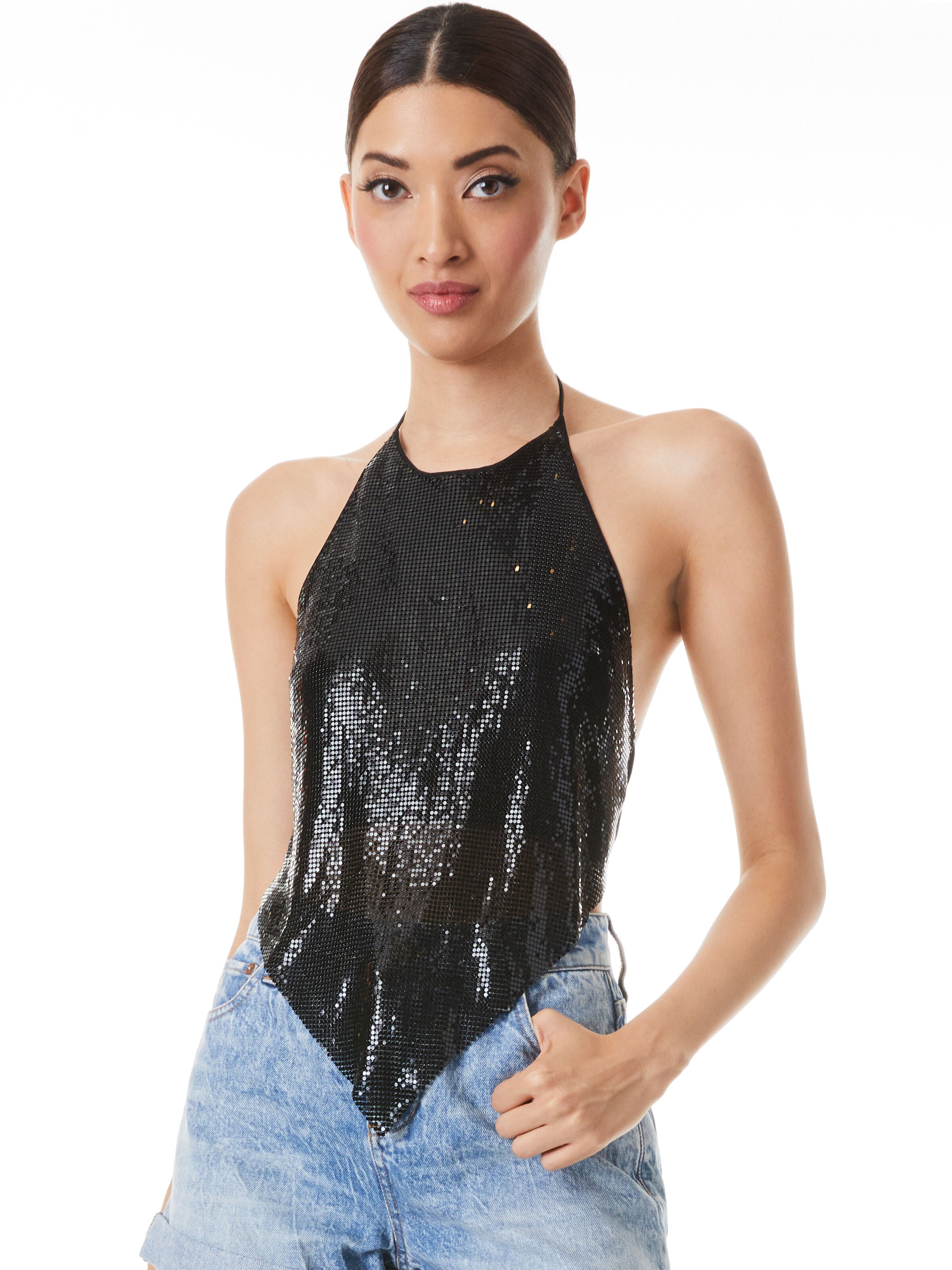 FRENCHIE CHAINMAIL HALTER TOP