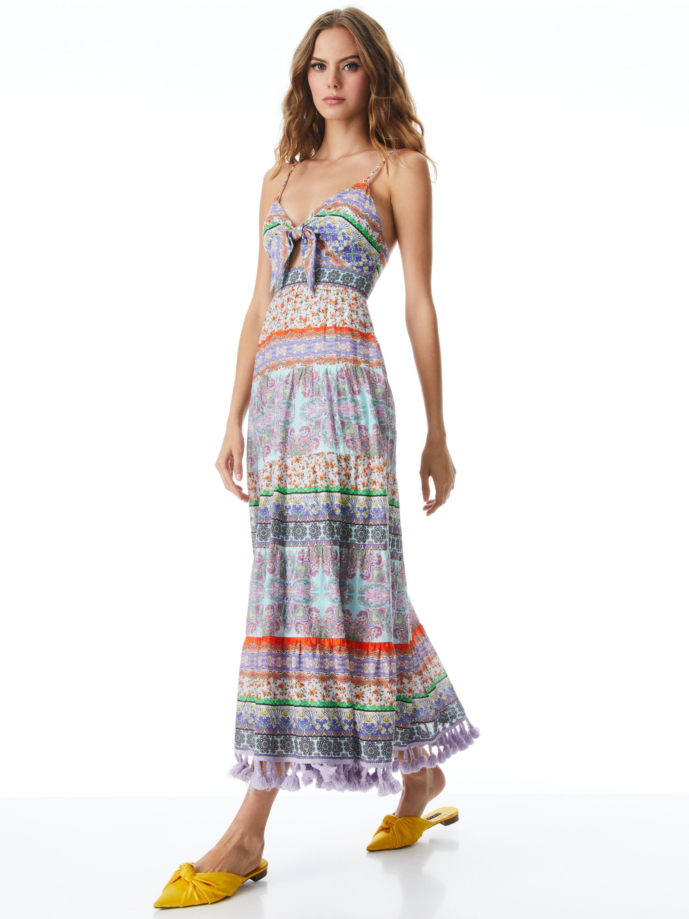 MINKA TIE FRONT MAXI DRESS