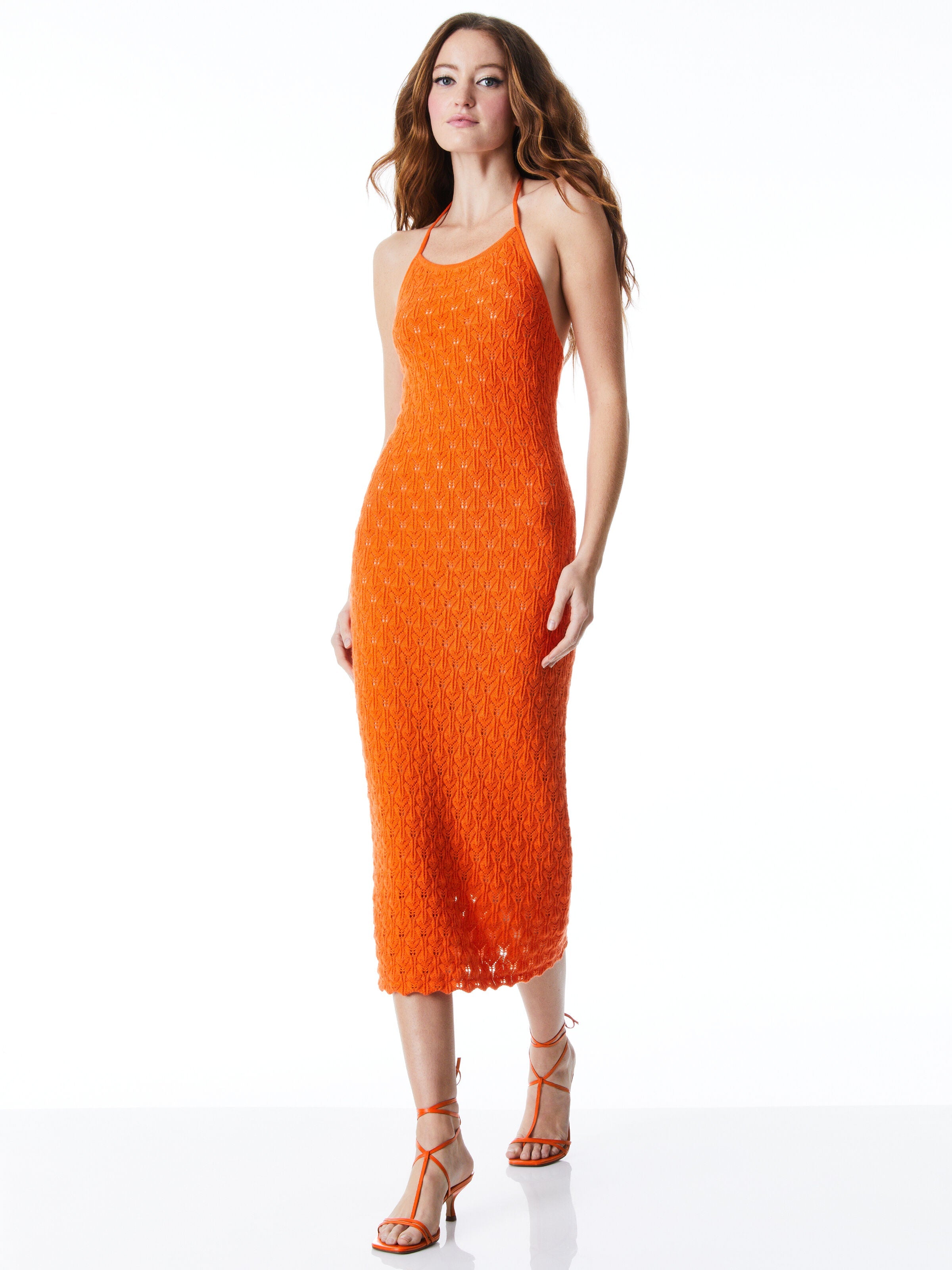 JONE HALTER NECK FITTED MIDI DRESS