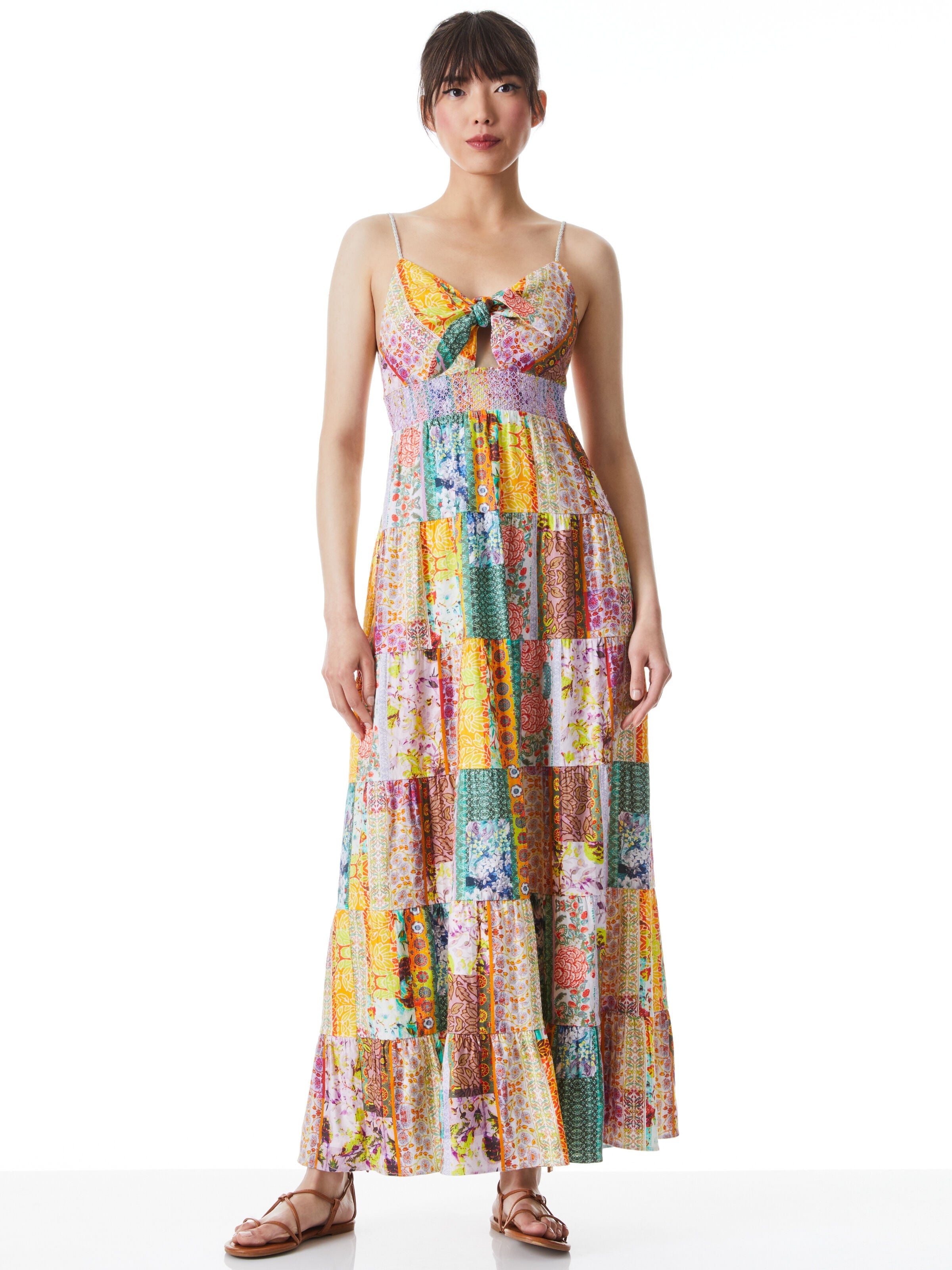 ROMELIA TIE FRONT MAXI DRESS