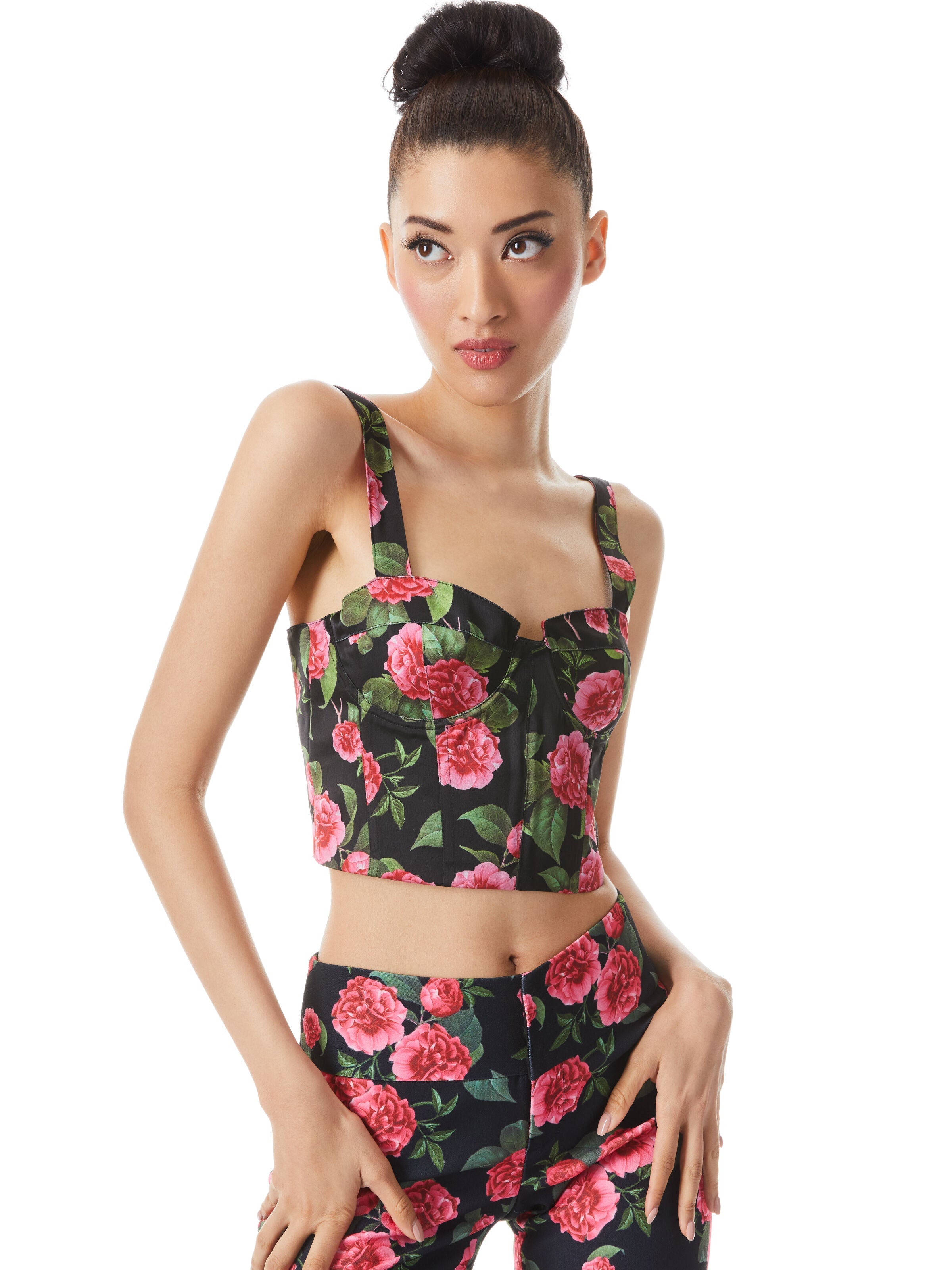 JEANNA BUSTIER SMOCKED BACK CROP TOP
