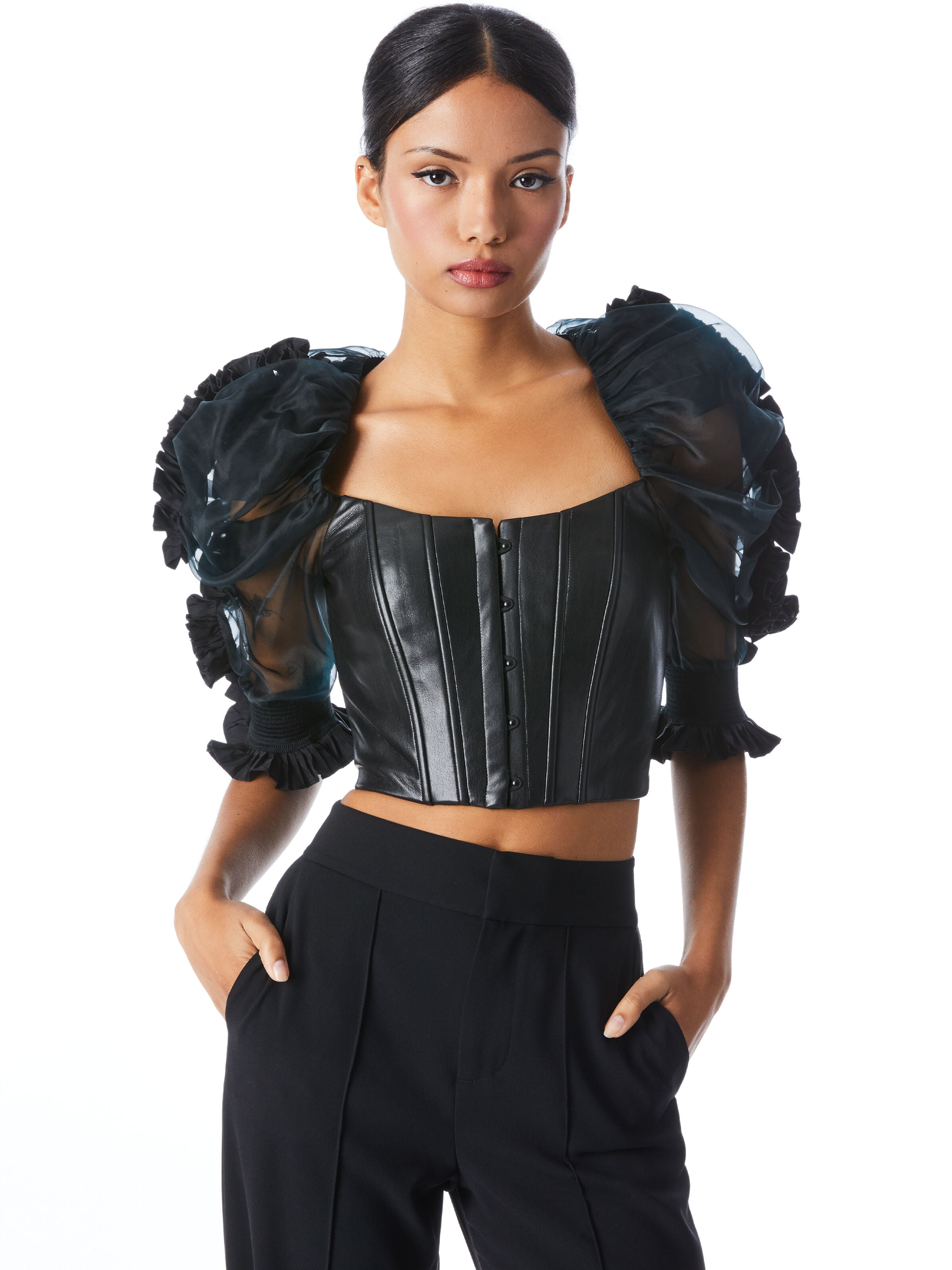 FANTASIA PLEATED SLEEVE BUSTIER