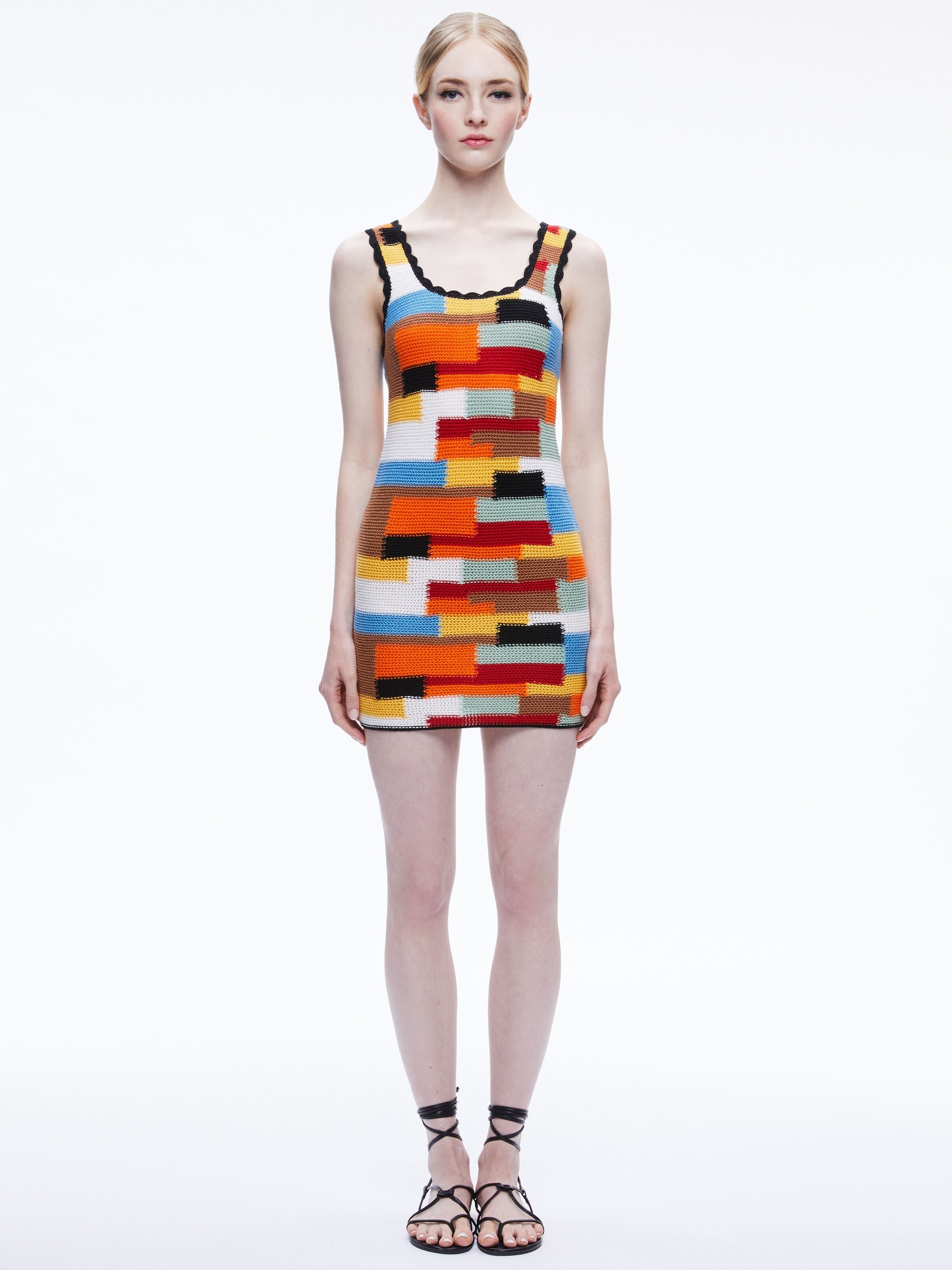 VERONIQUE MIXED STITCH CROCHET MINI DRESS
