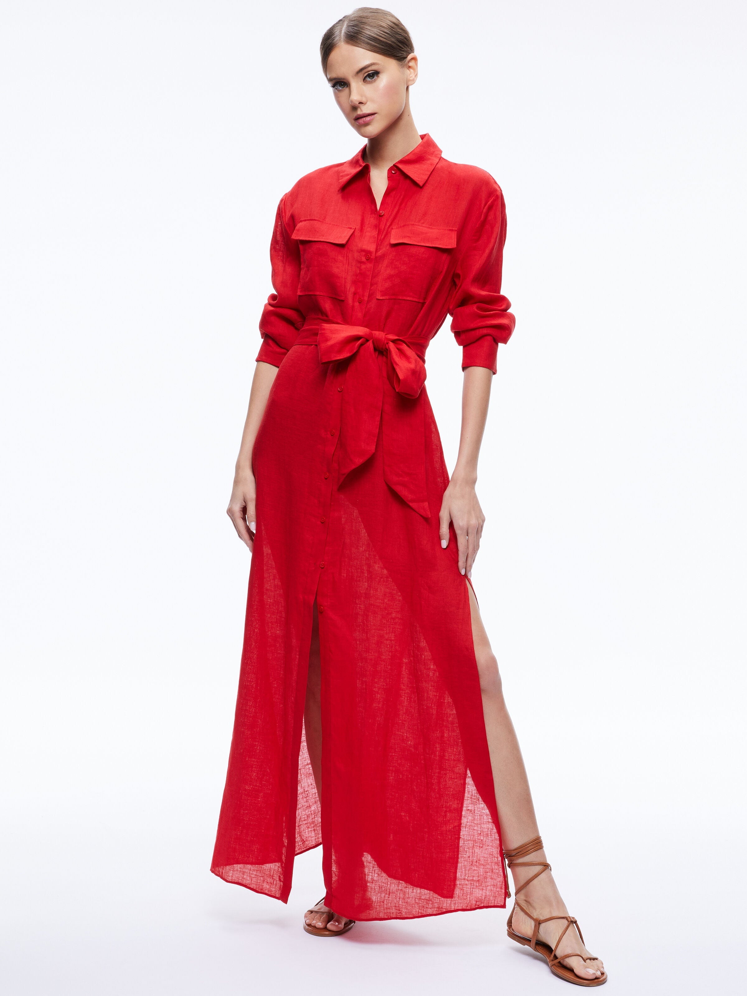 KEARA LINEN MAXI SHIRT DRESS