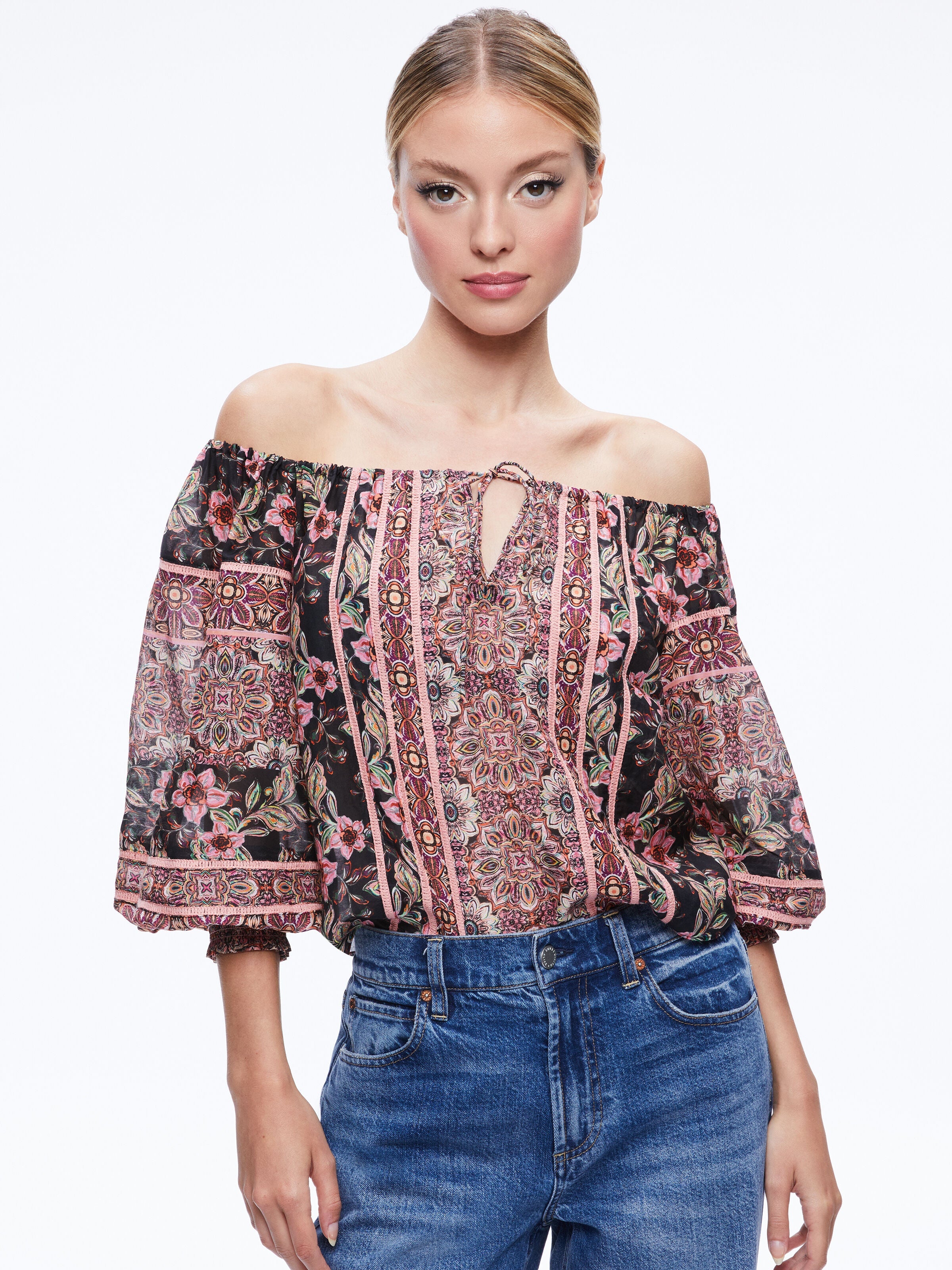 ALTA EMBROIDERED OFF THE SHOULDER BLOUSE