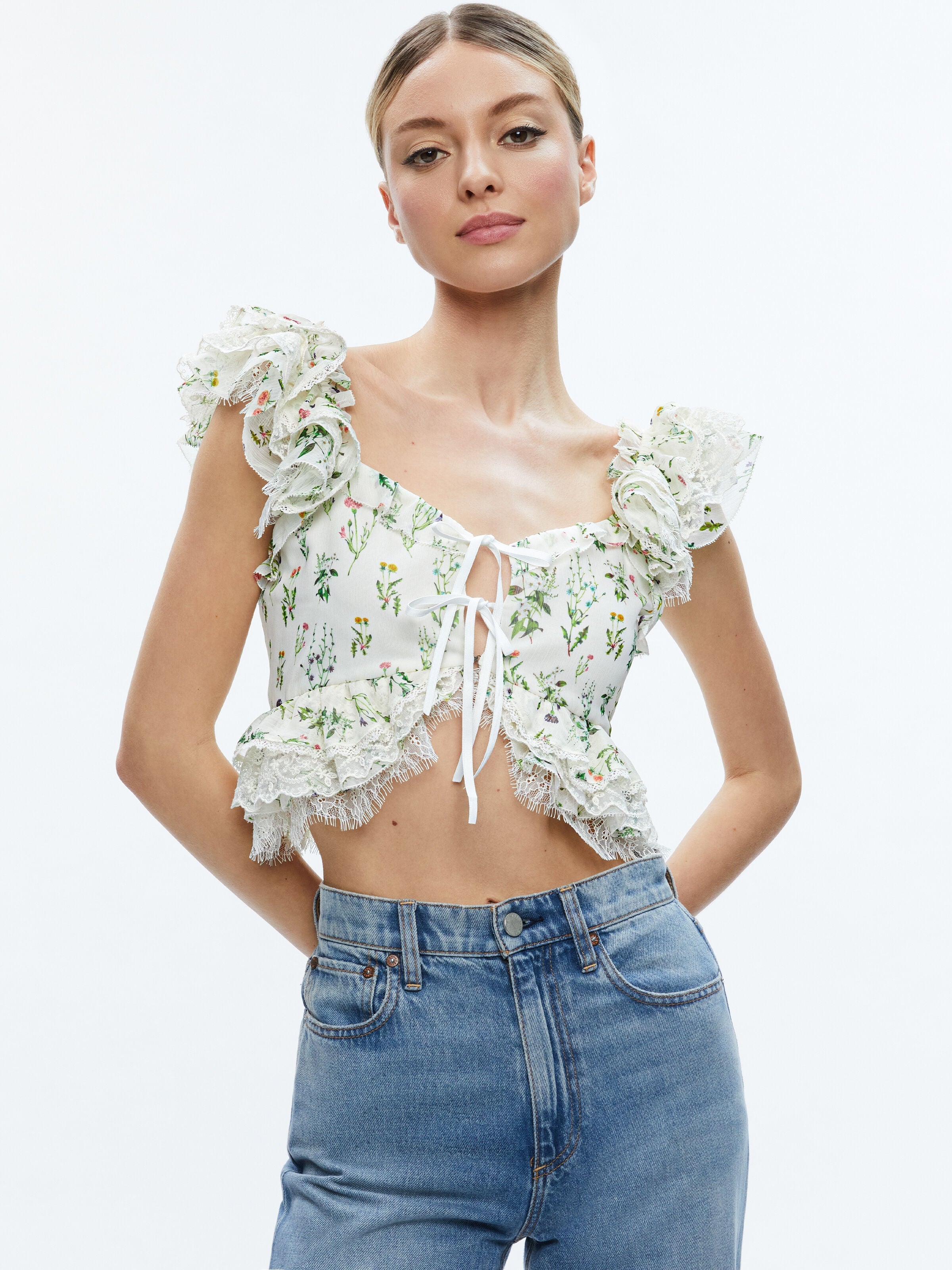 CHARLINE RUFFLE CROPPED TOP
