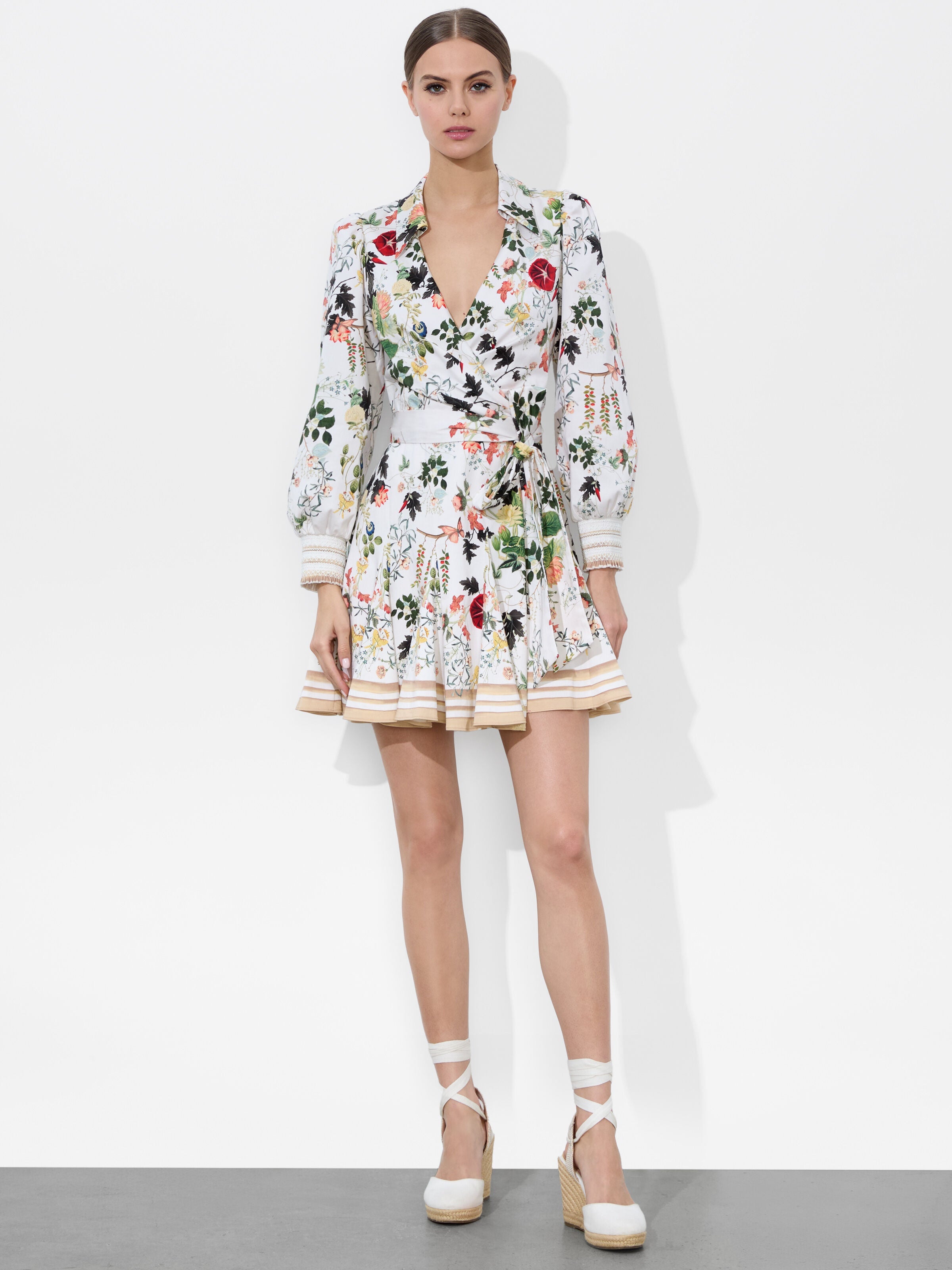 ALISA WRAP GODET SHIRT DRESS