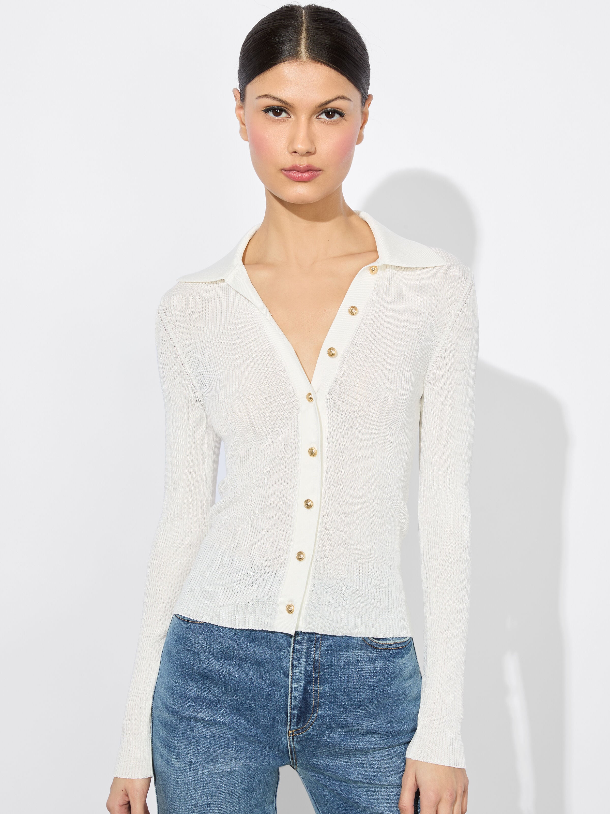 NEALIE RIBBED POLO
