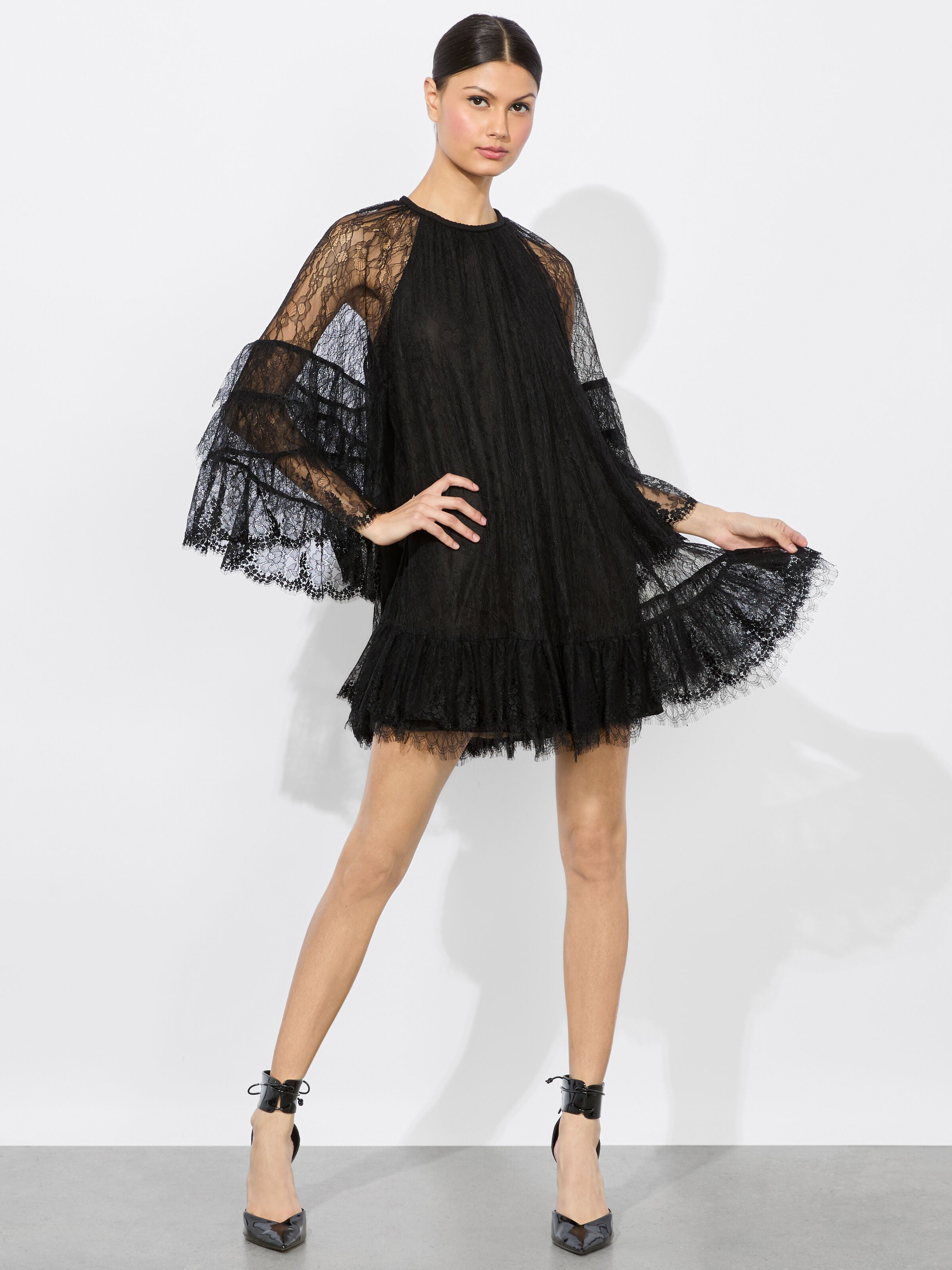 DELIA RUFFLED TUNIC DRESS