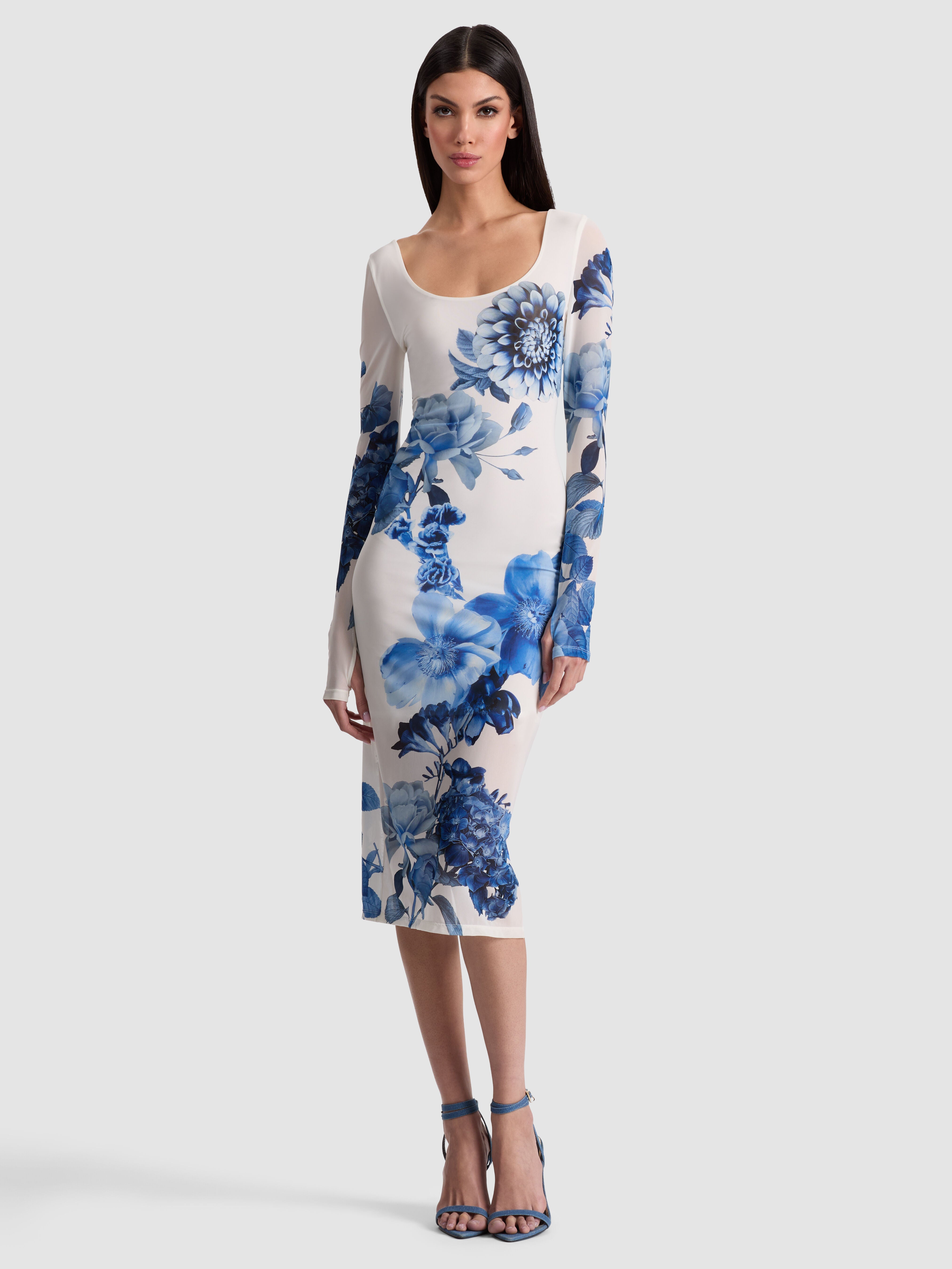 DELORA SCOOP NECK MIDI DRESS