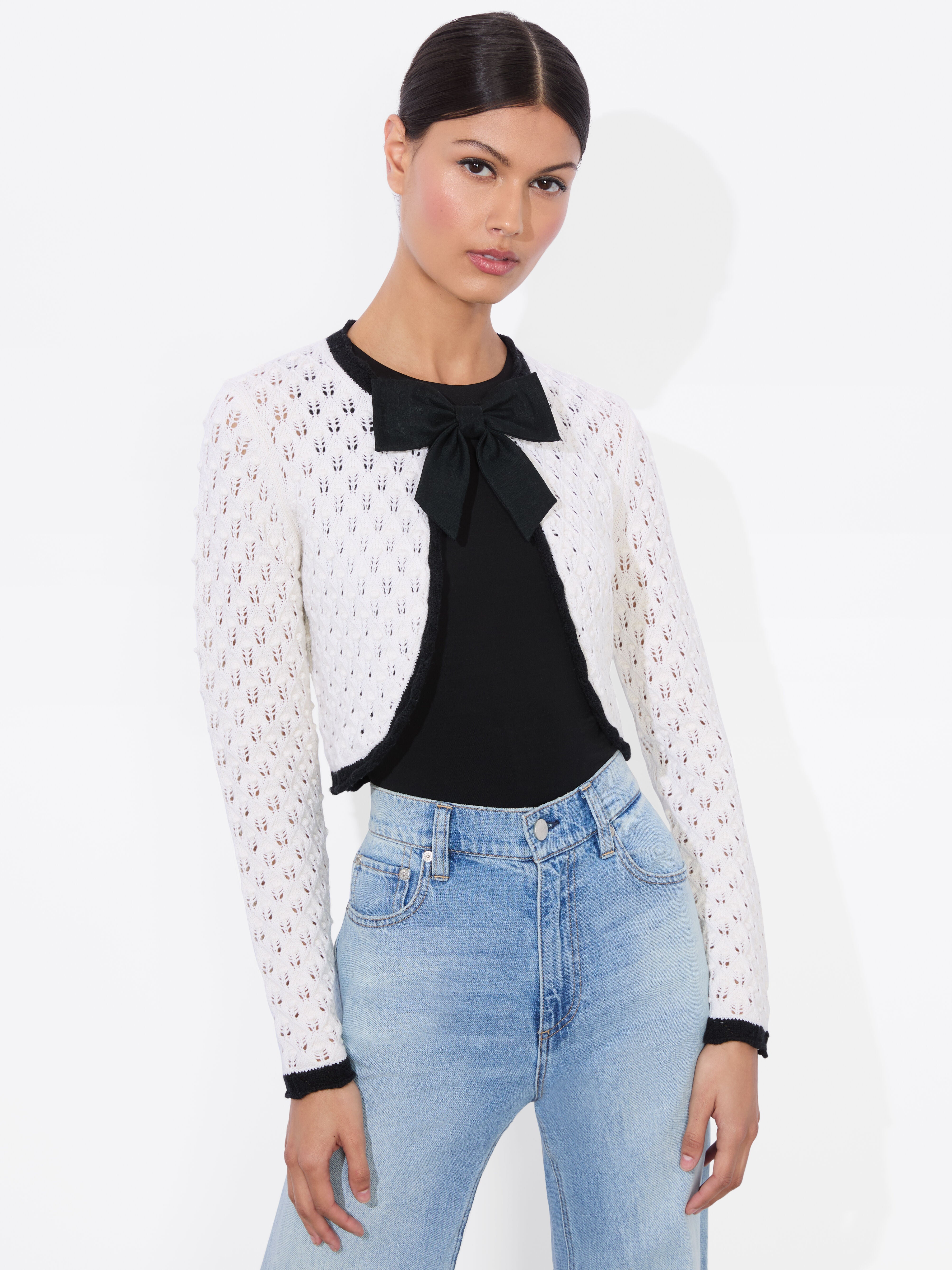 DANNIE SHRUG BOW CARDIGAN