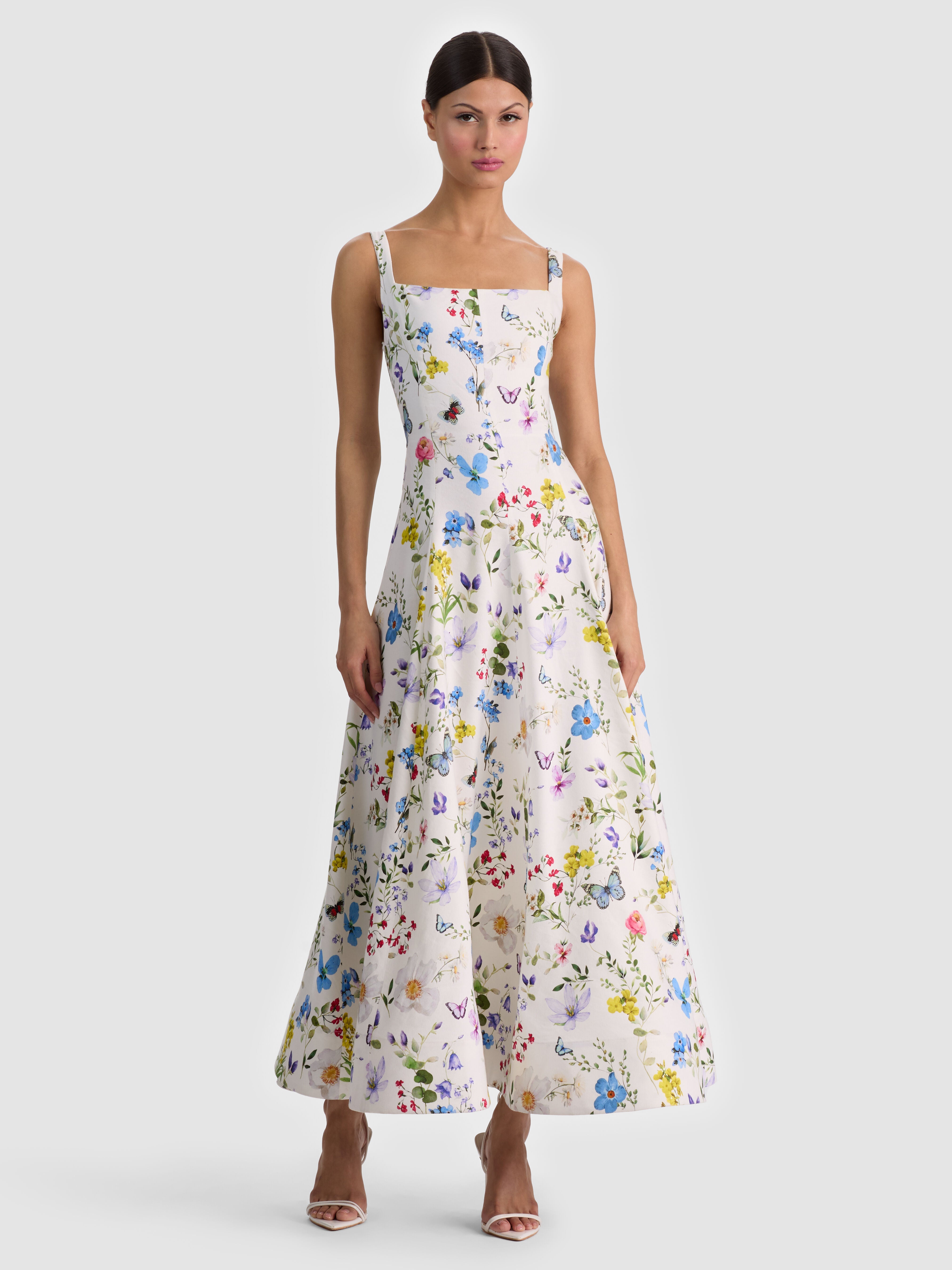 POLLY FLARED MIDI DRESS