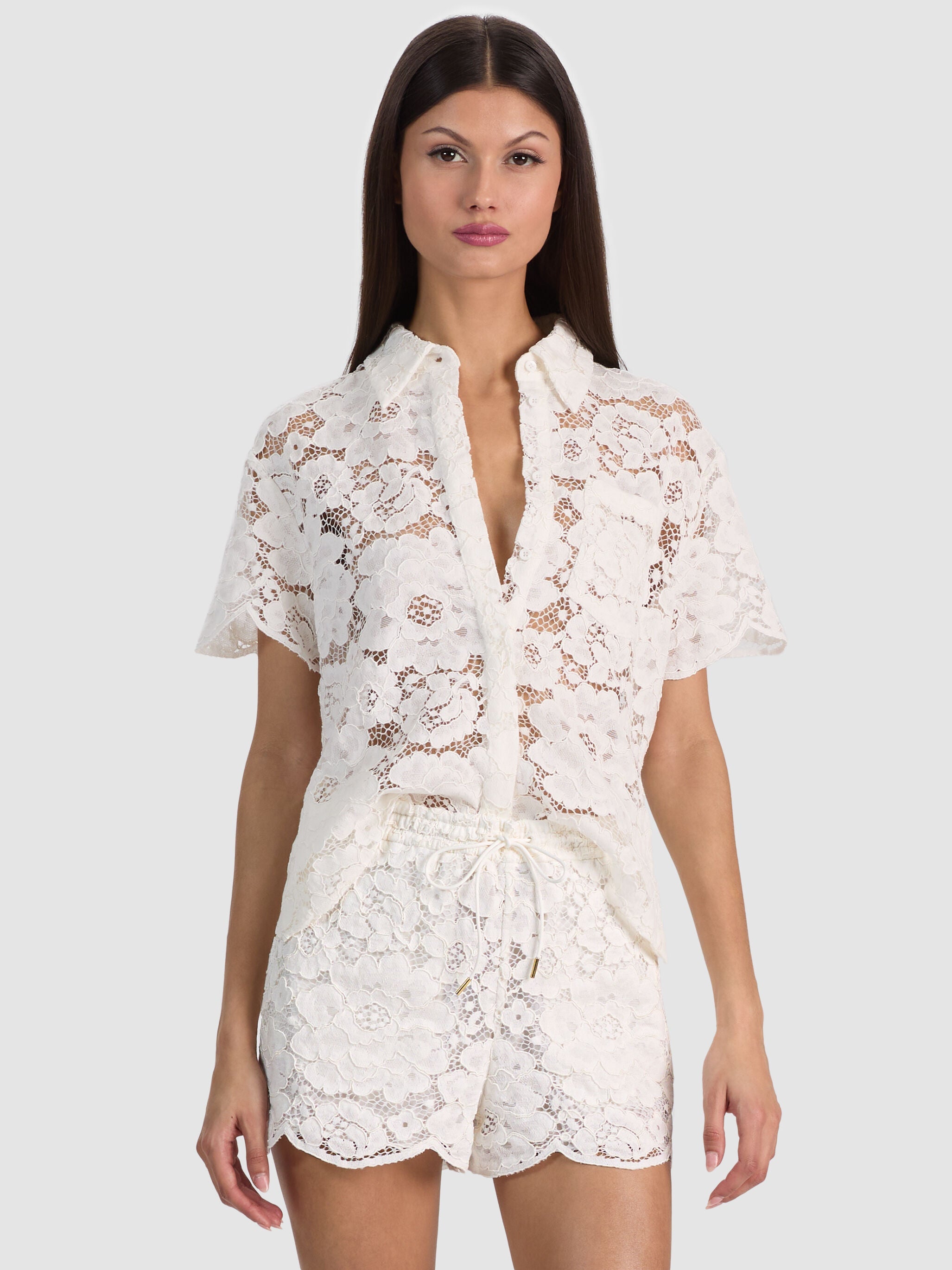 LANE LACE BUTTON DOWN