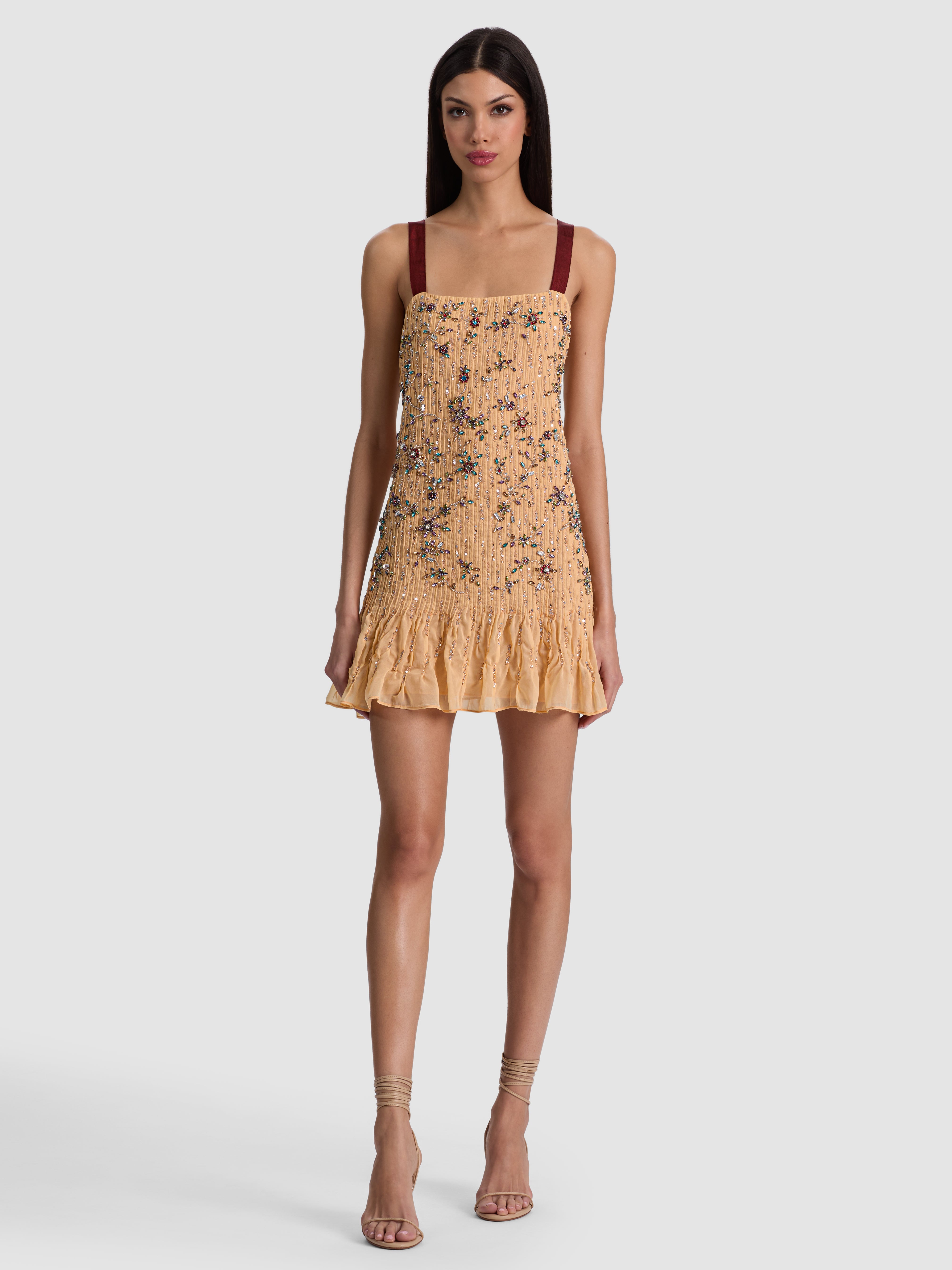 LINNEA EMBELL SLIP MINI DRESS