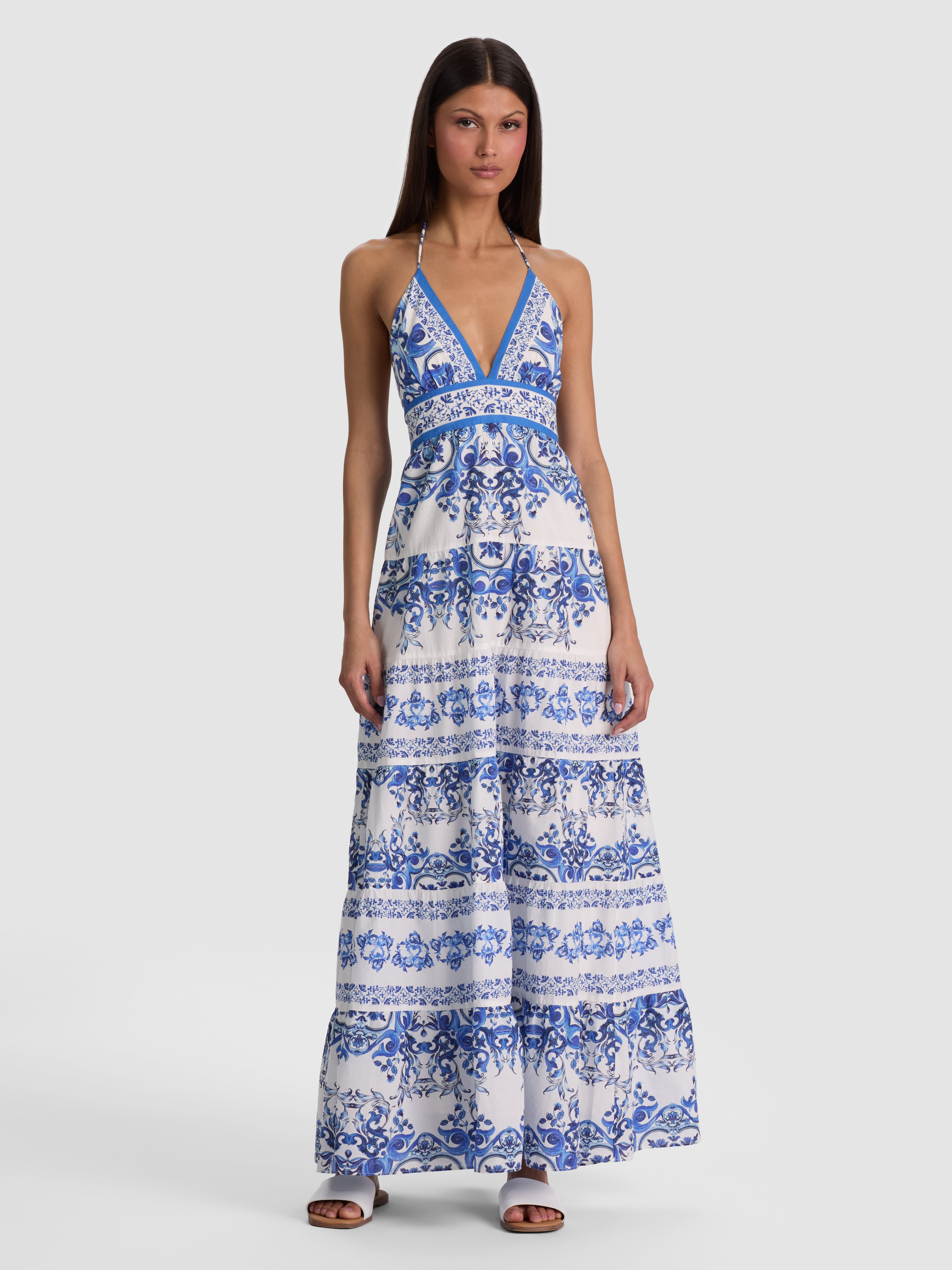 KAROLINA SMKD WAIST TIERED MAXI DRESS