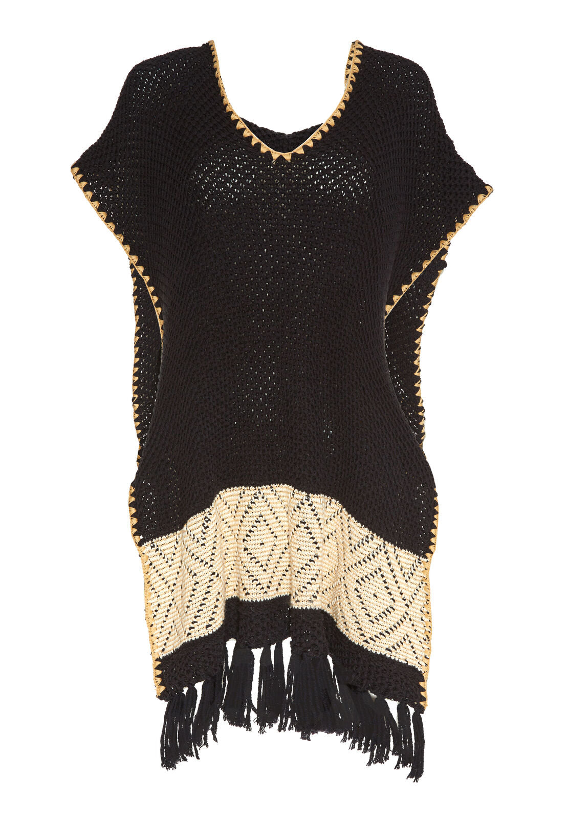 BRIXTON HOODED PONCHO W FRINGE