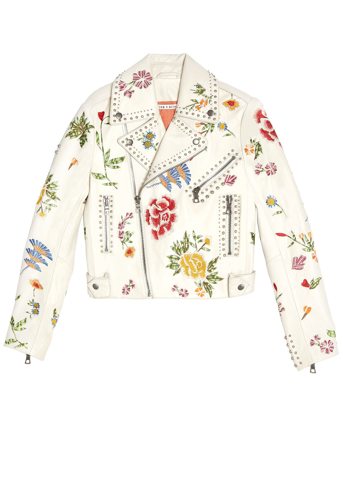 CODY EMBR STD LTHR CROPPED JKT