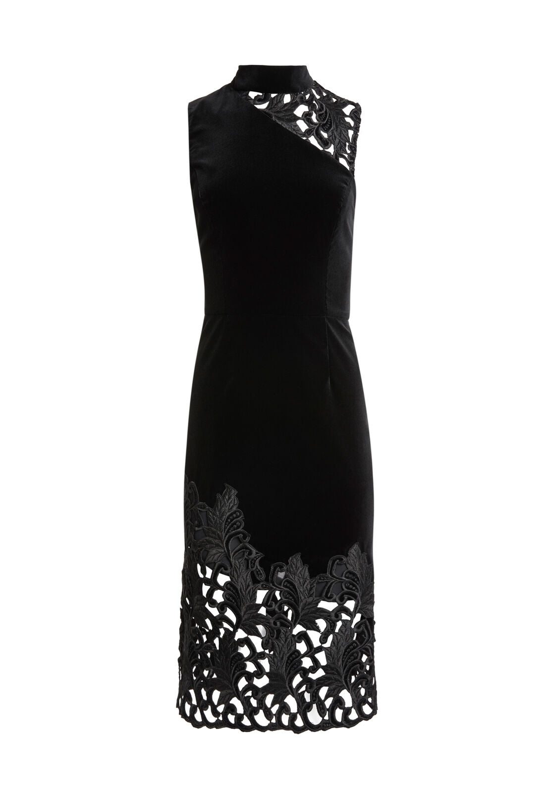KIANA MOCK NECK LACE COMBO DRESS