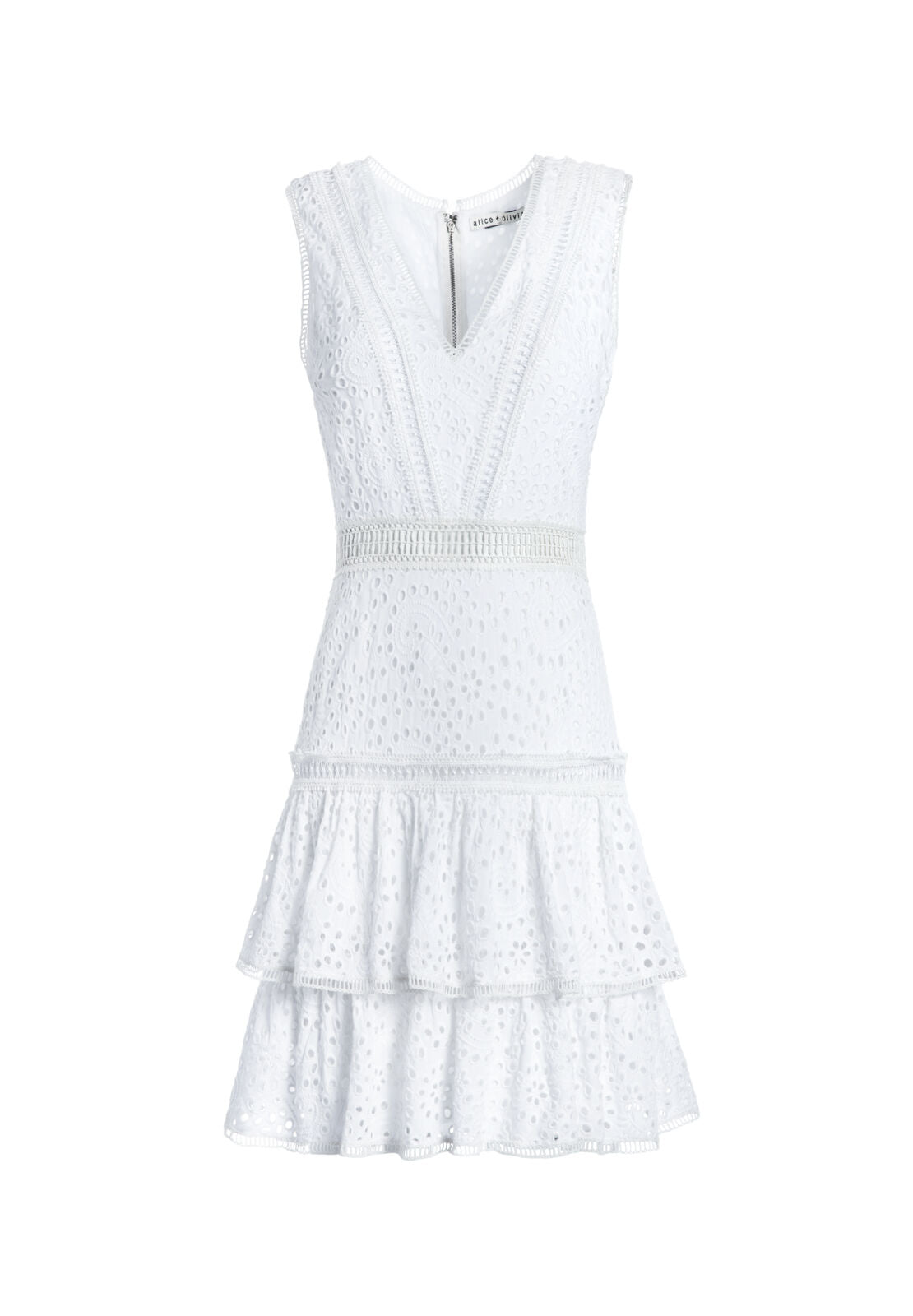 TONIE EMBR EYELET DRESS - WHITE