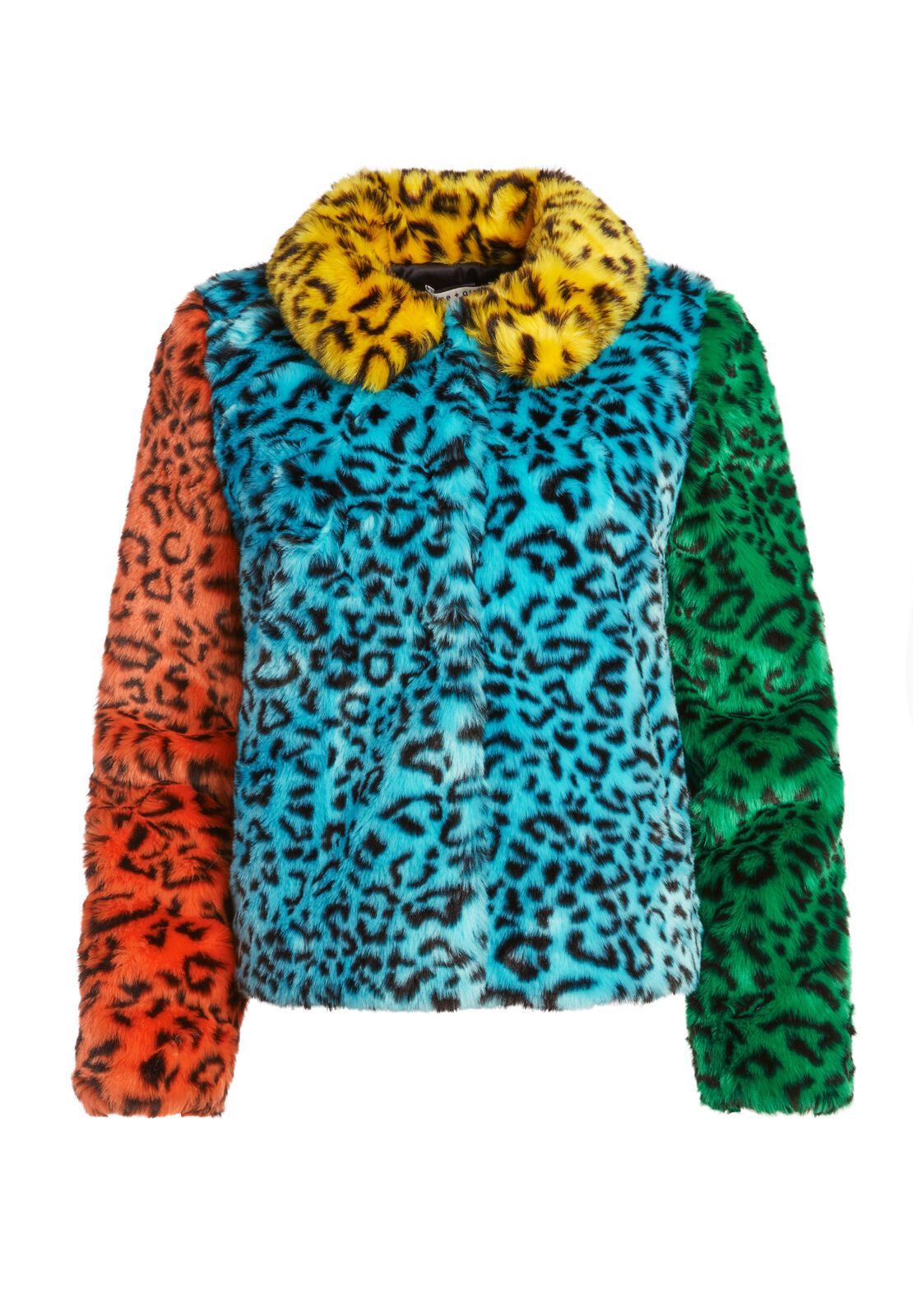 JERRIE LEOPARD PRINT FAUX FUR COAT
