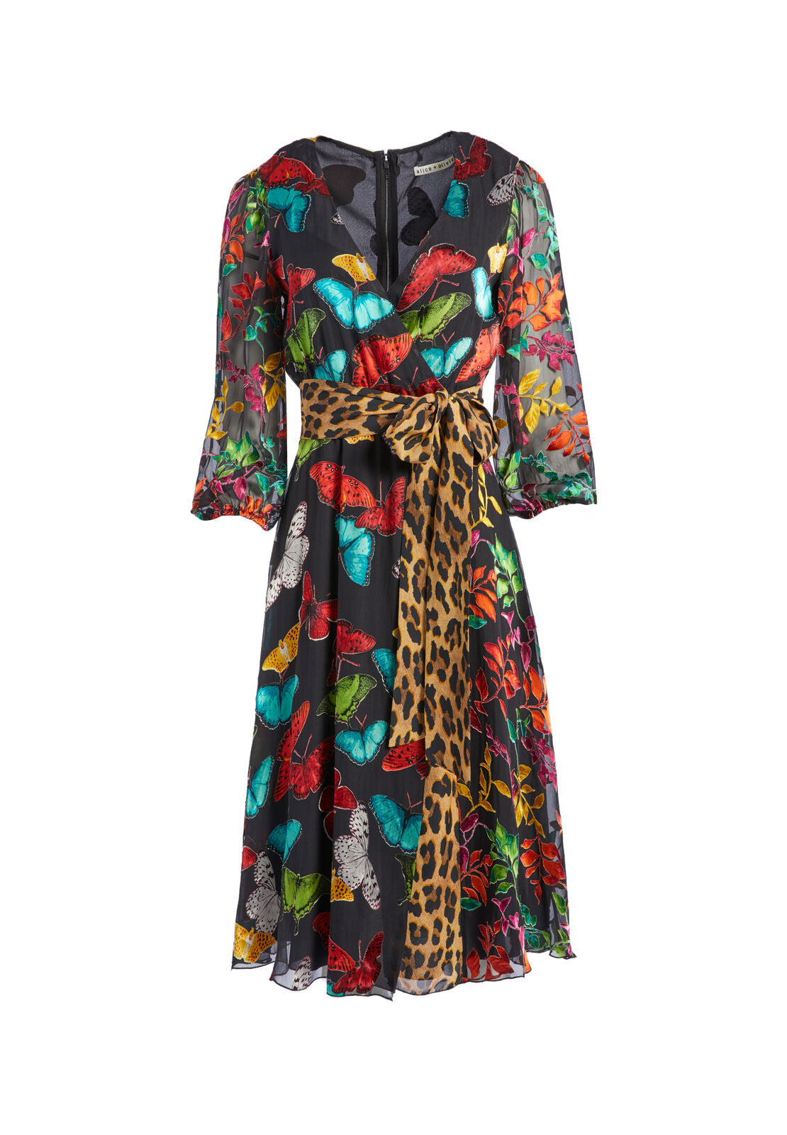 JESSE BLOUSON SLEEVE MIDI DRESS