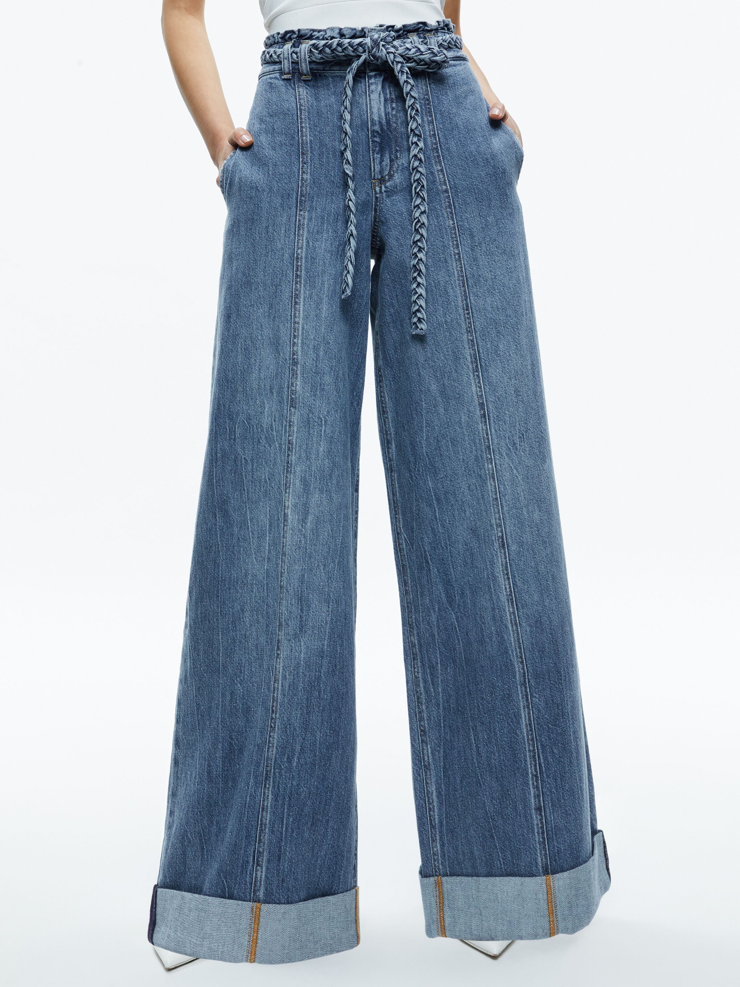 HARRIET WIDE LEG HIGH RISE PAPERBAG JEAN