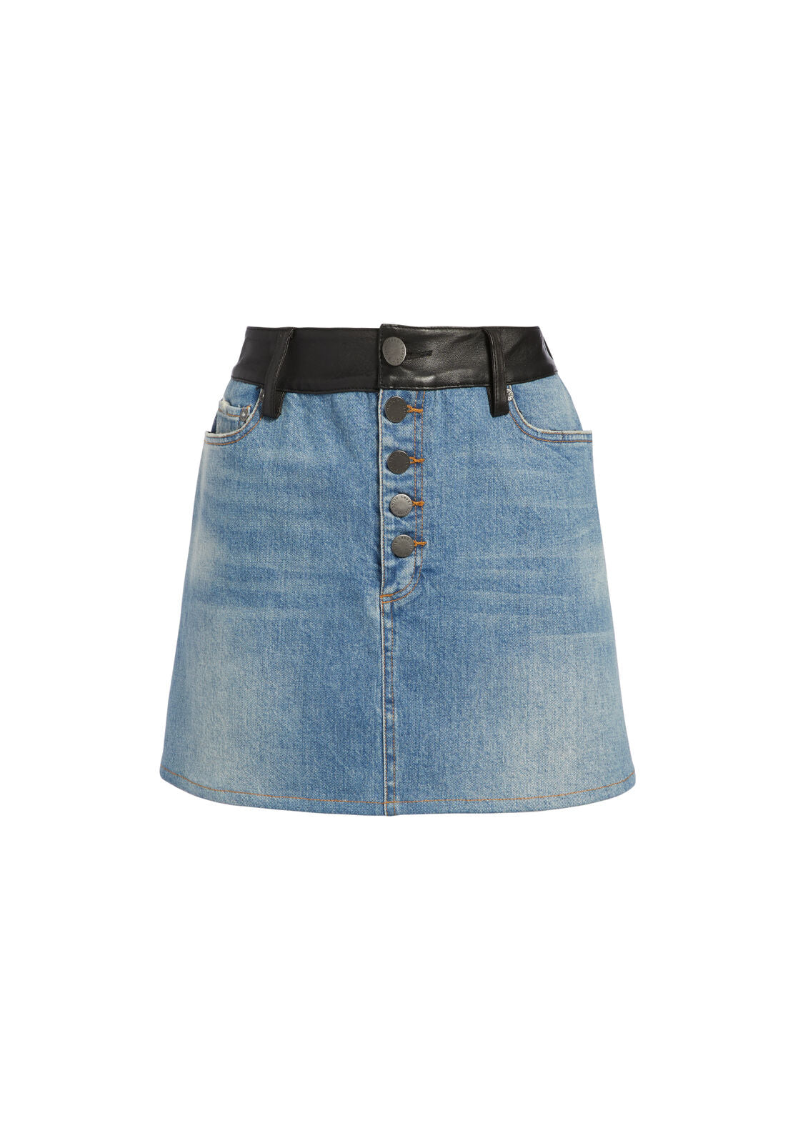 AMAZING LEATHER COMBO MINI SKIRT