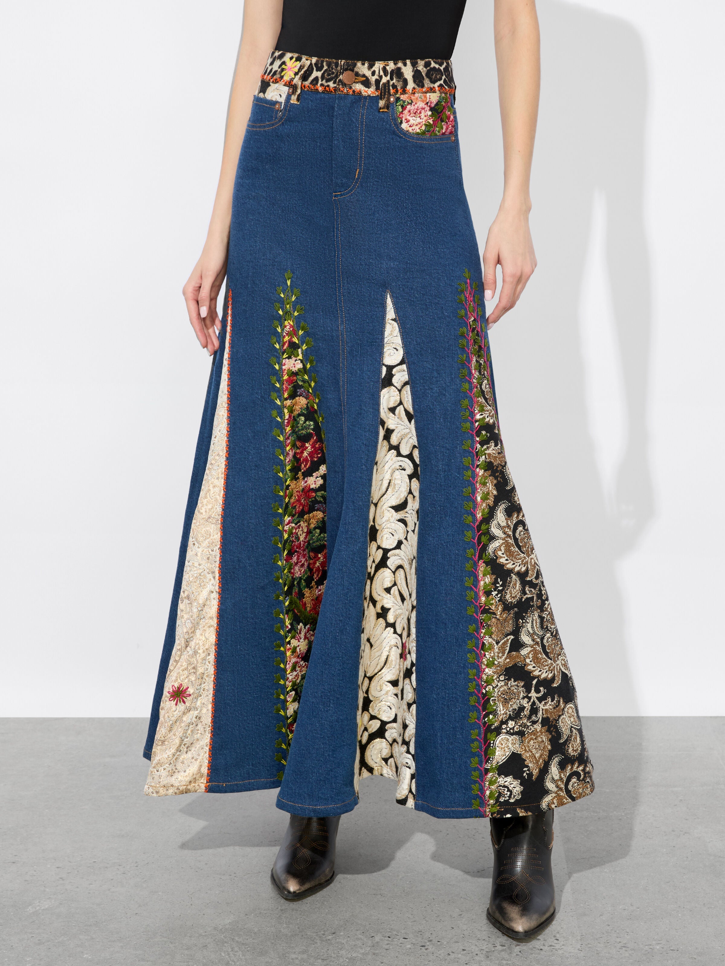 NALA MIXED MEDIA MAXI SKIRT